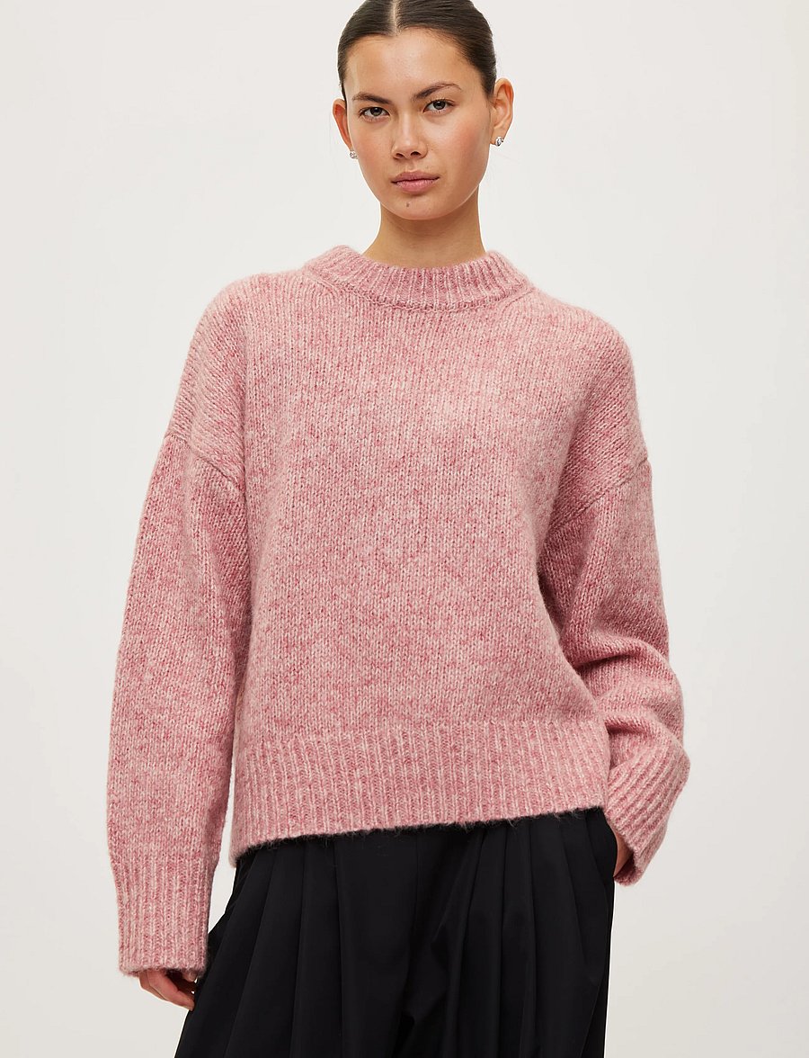 Rethinkit Studios - Knit Round Neck Slope - sweatshirts - snowberry melange - 3
