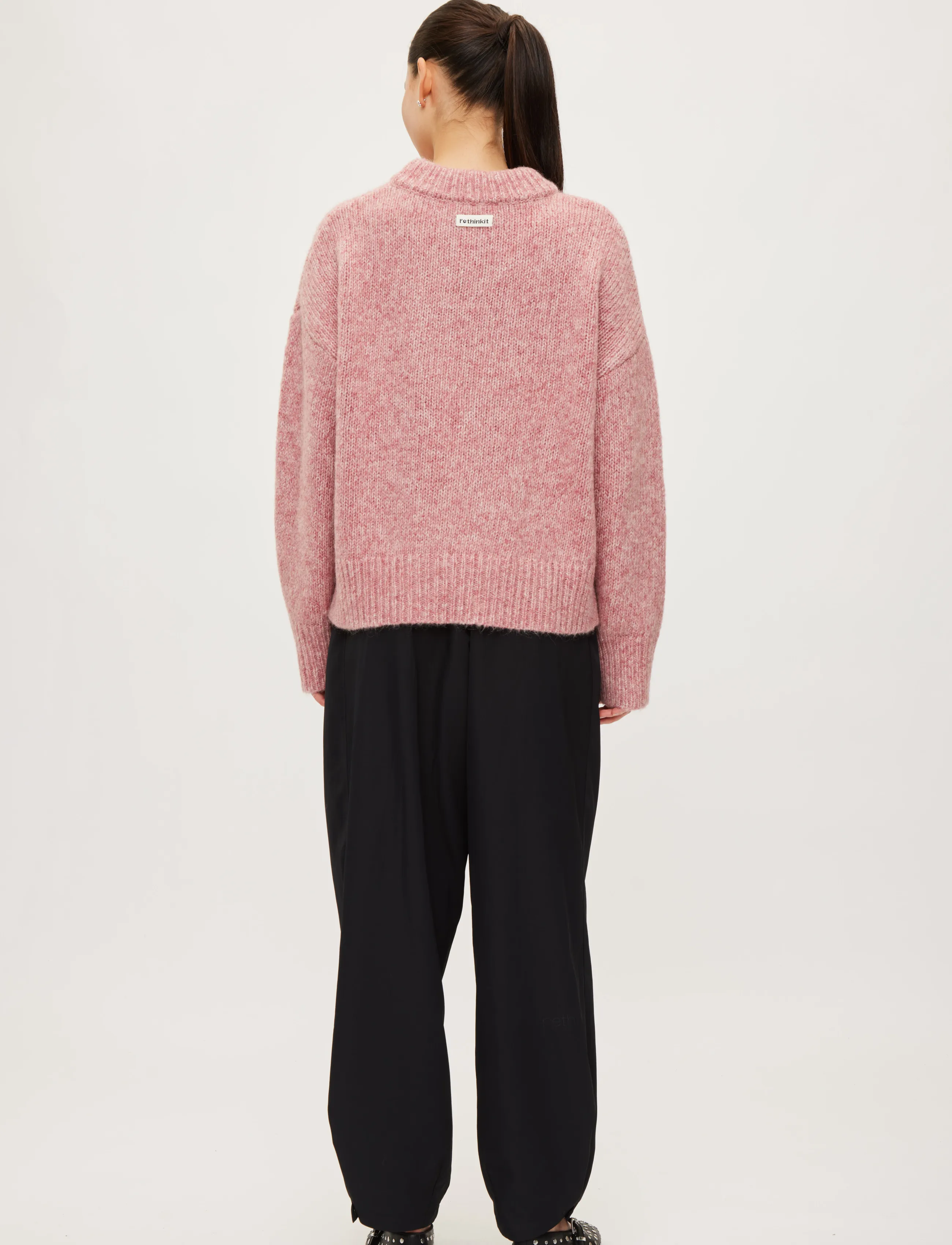 Rethinkit Studios - Knit Round Neck Slope - sweatshirts - snowberry melange - 4