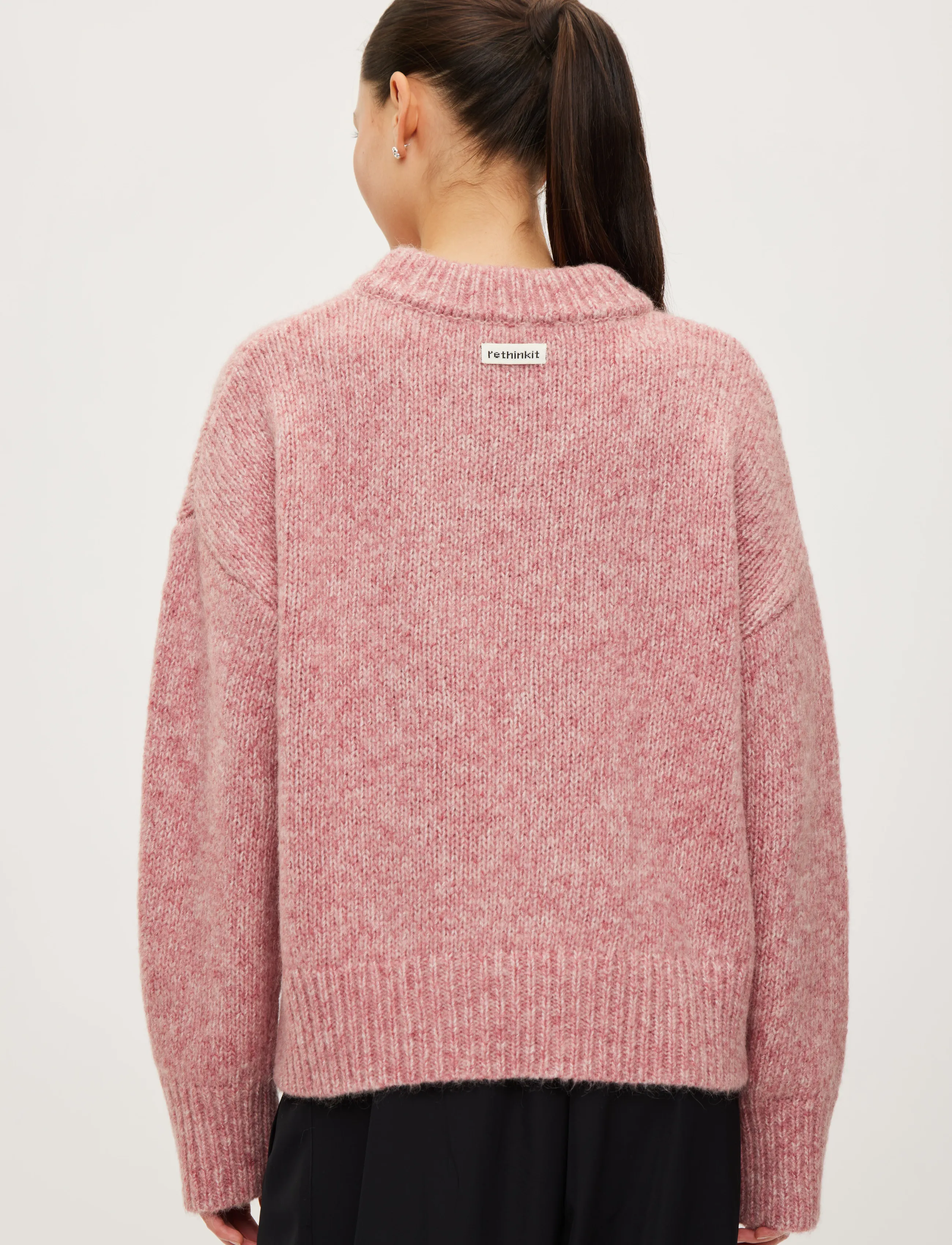 Rethinkit Studios - Knit Round Neck Slope - sweatshirts - snowberry melange - 5