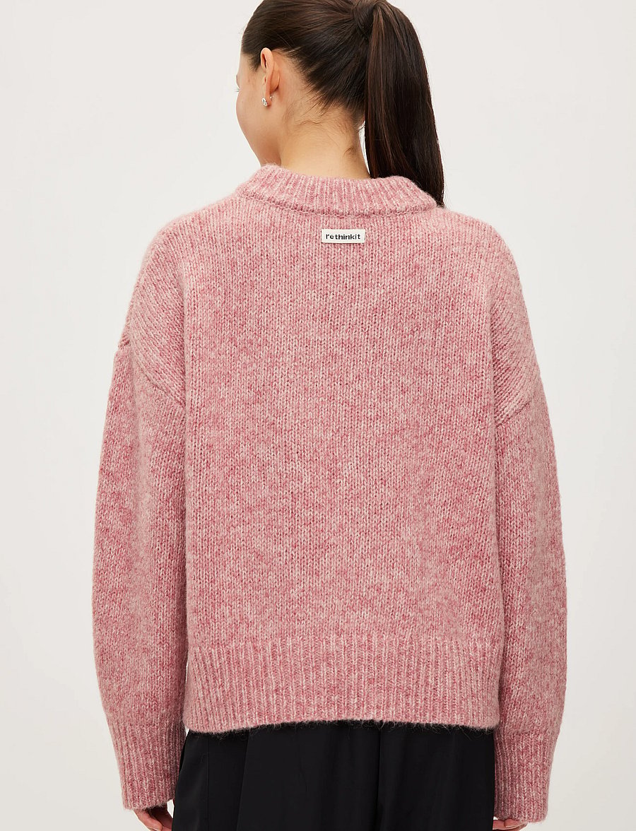 Rethinkit Studios - Knit Round Neck Slope - sweatshirts - snowberry melange - 5