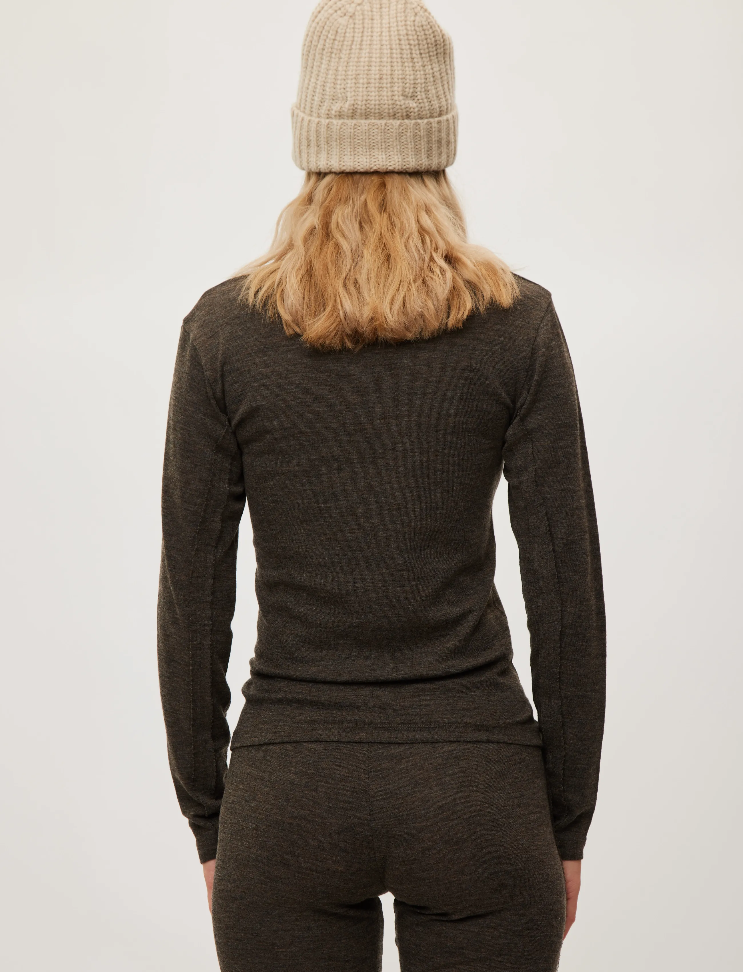 Rethinkit Studios Merino Wool Tee Ls Haze t-shirts dam – bild 6