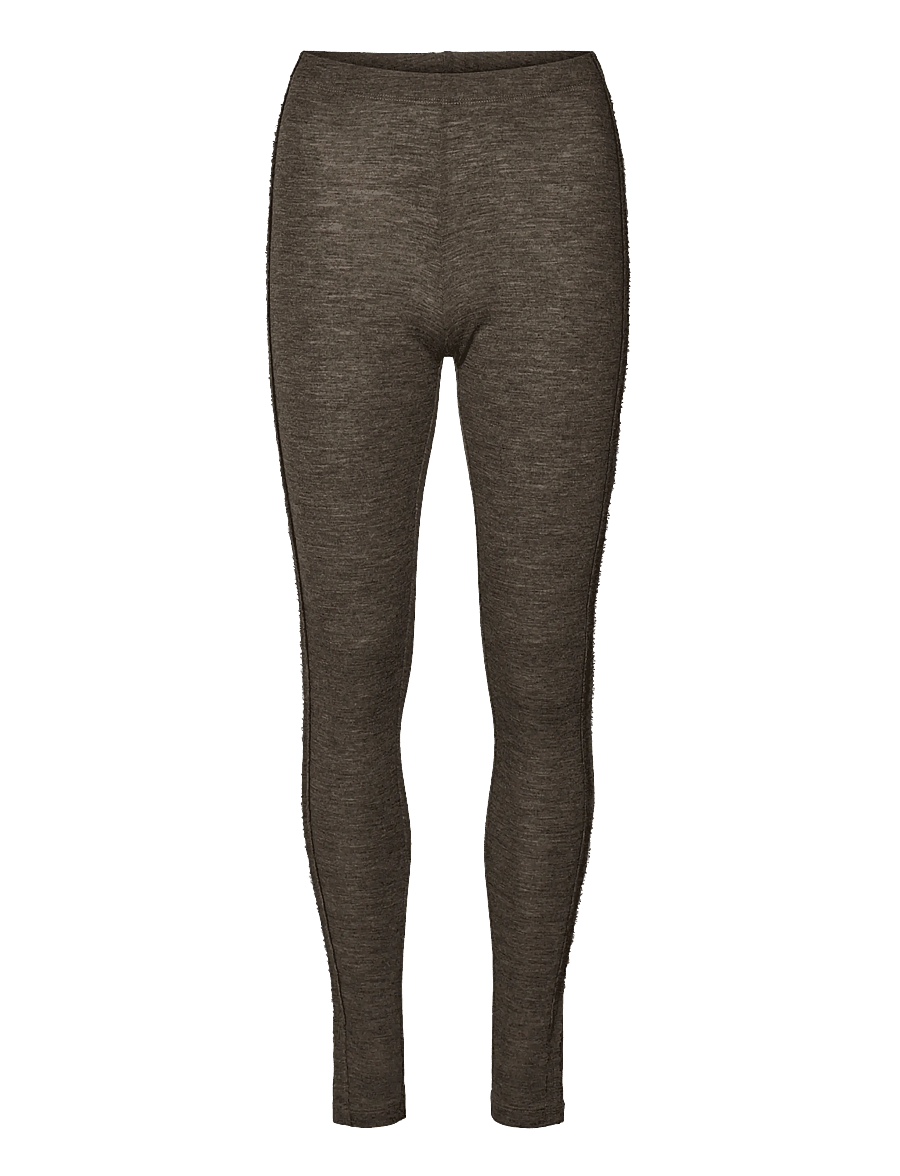 Rethinkit Studios - Merino Wool Leggings Haze - dark brown melange - 1