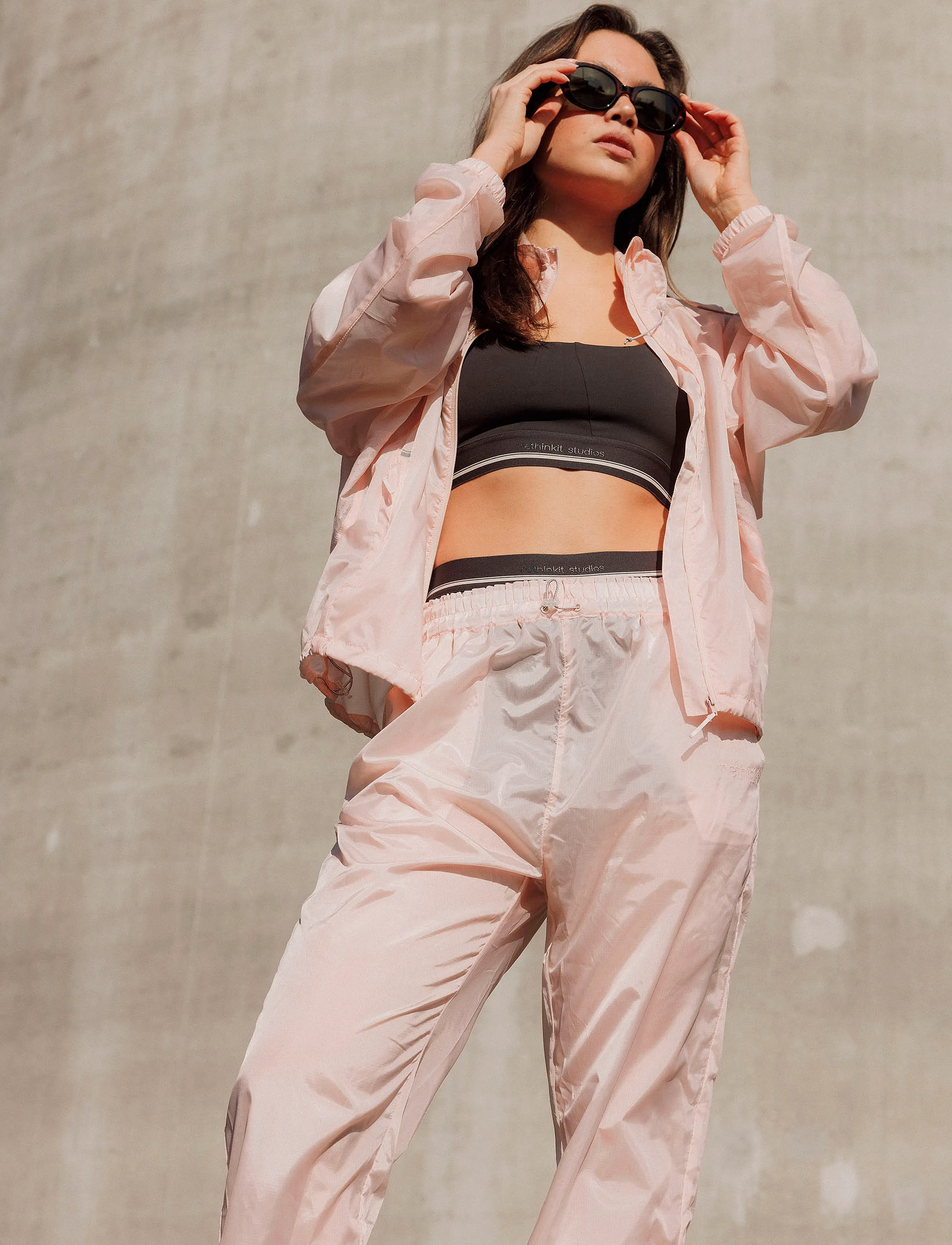 Rethinkit Studios - Track Jacket Kia See Trough - transparent peach - 2