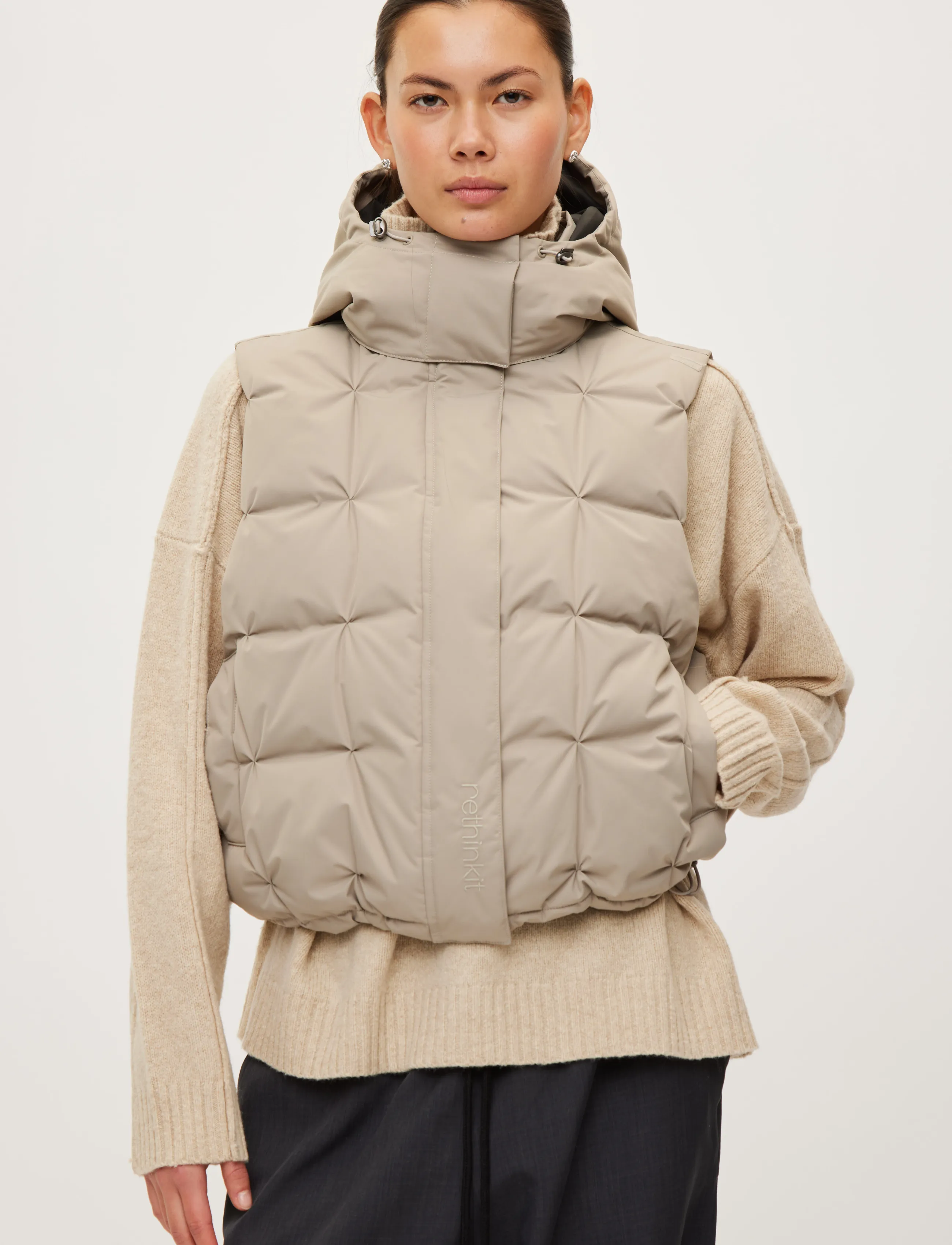 Rethinkit Studios - Vest Cube - overtøj - vintage khaki - 5