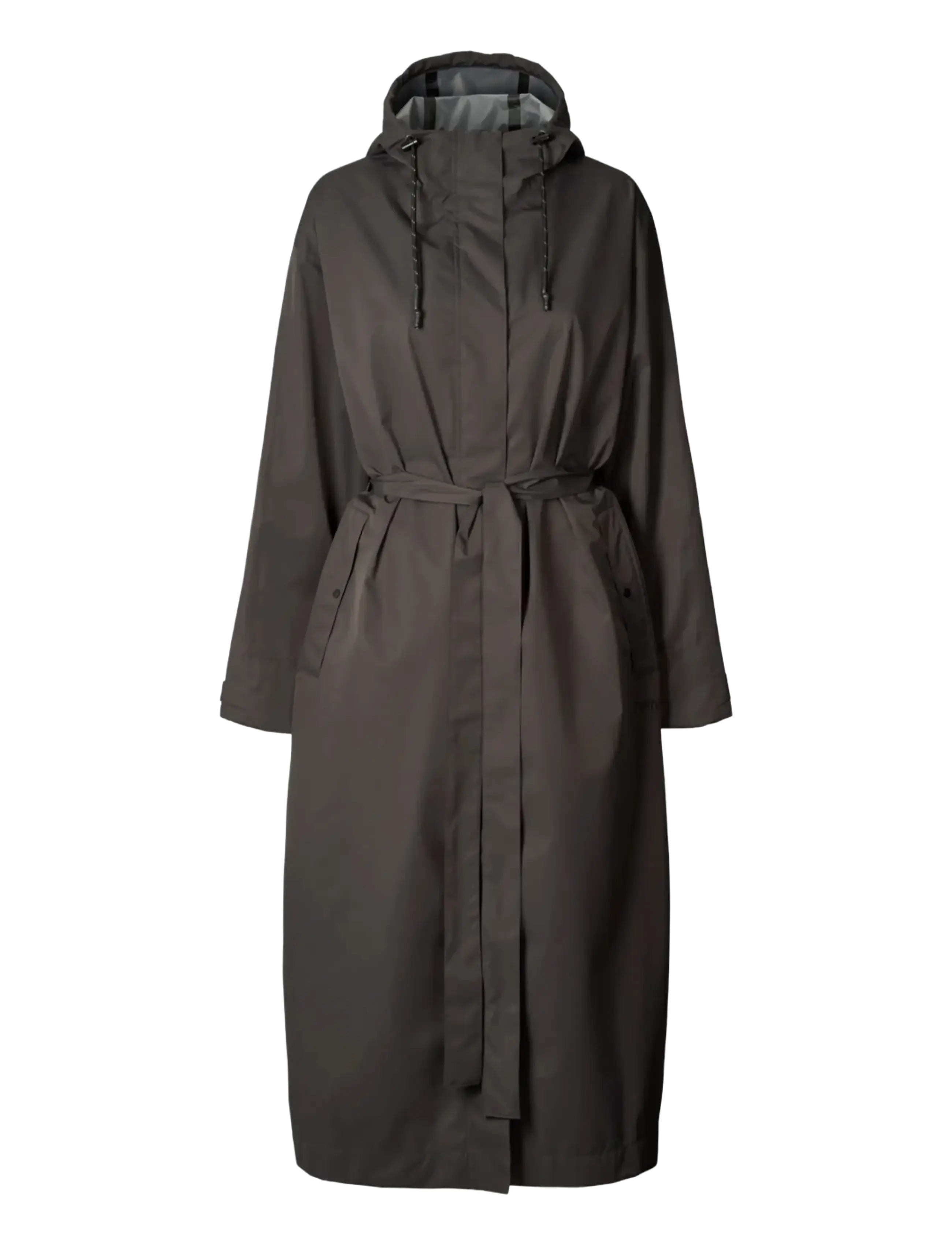 Rethinkit Studios Rainshell Coat - Rethinkit - ALMOST BLACK / khaki/green