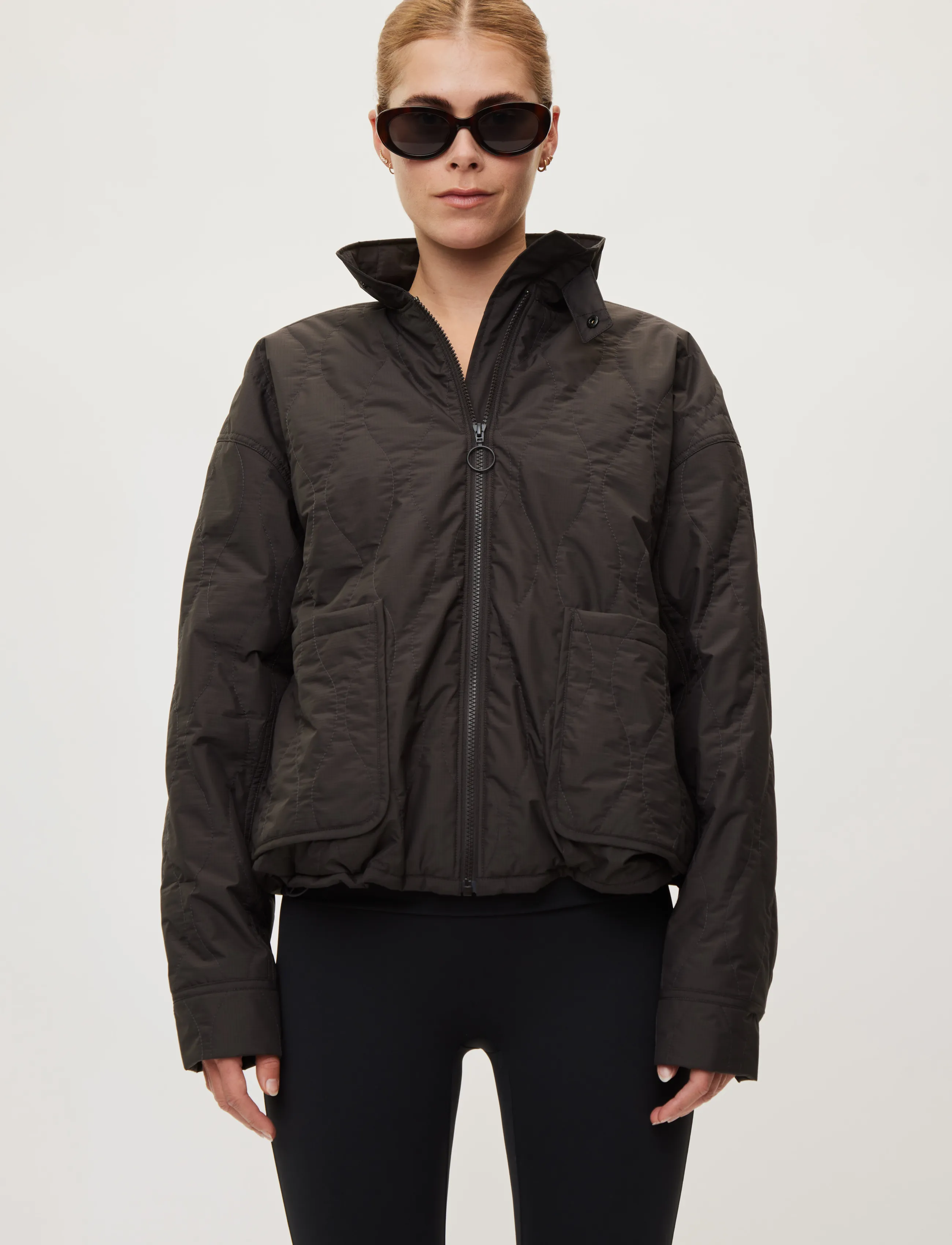 Rethinkit Studios - Quilted Jacket Field - sport - almost black - 3