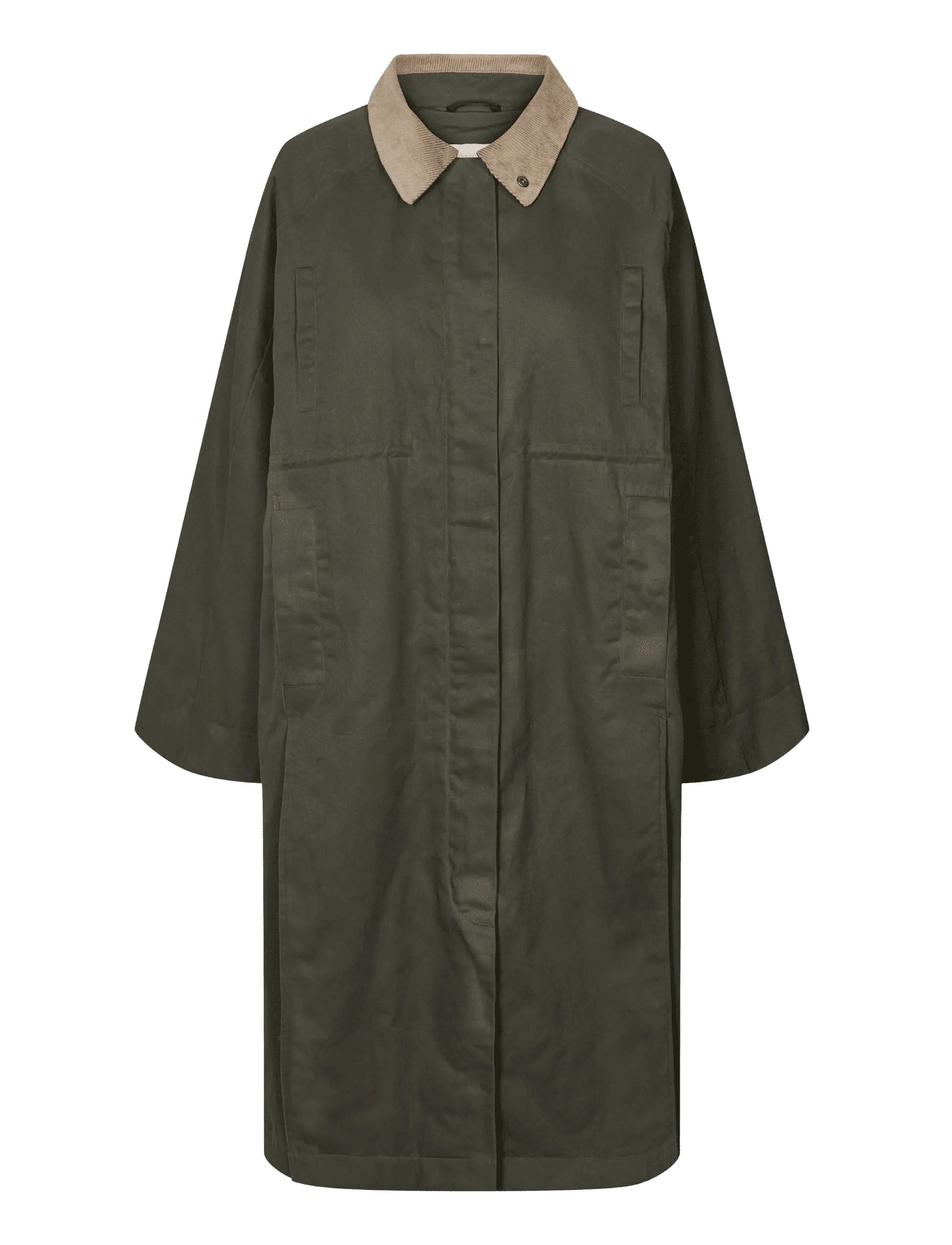 Rethinkit Studios Waxed Cotton Coat Cloudy, M, Sport Jackets, Khakigrün - Outdoor Frauen