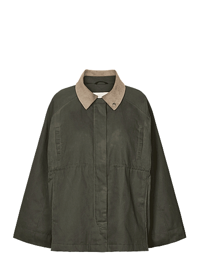 Rethinkit Studios Waxed Jacket Cloudy - Útivistarfatnaður - DARK SOIL / khaki/green