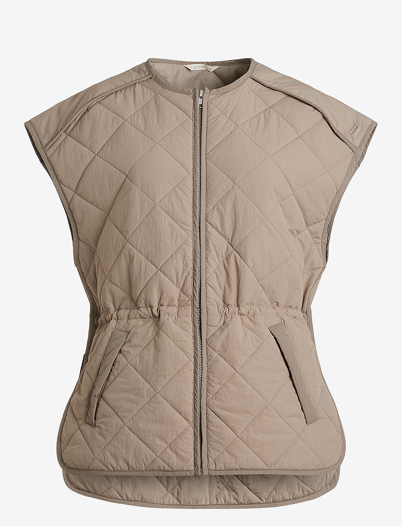 Rethinkit - Thermo Gilet Le Mans - quilted vests - gravel - 0