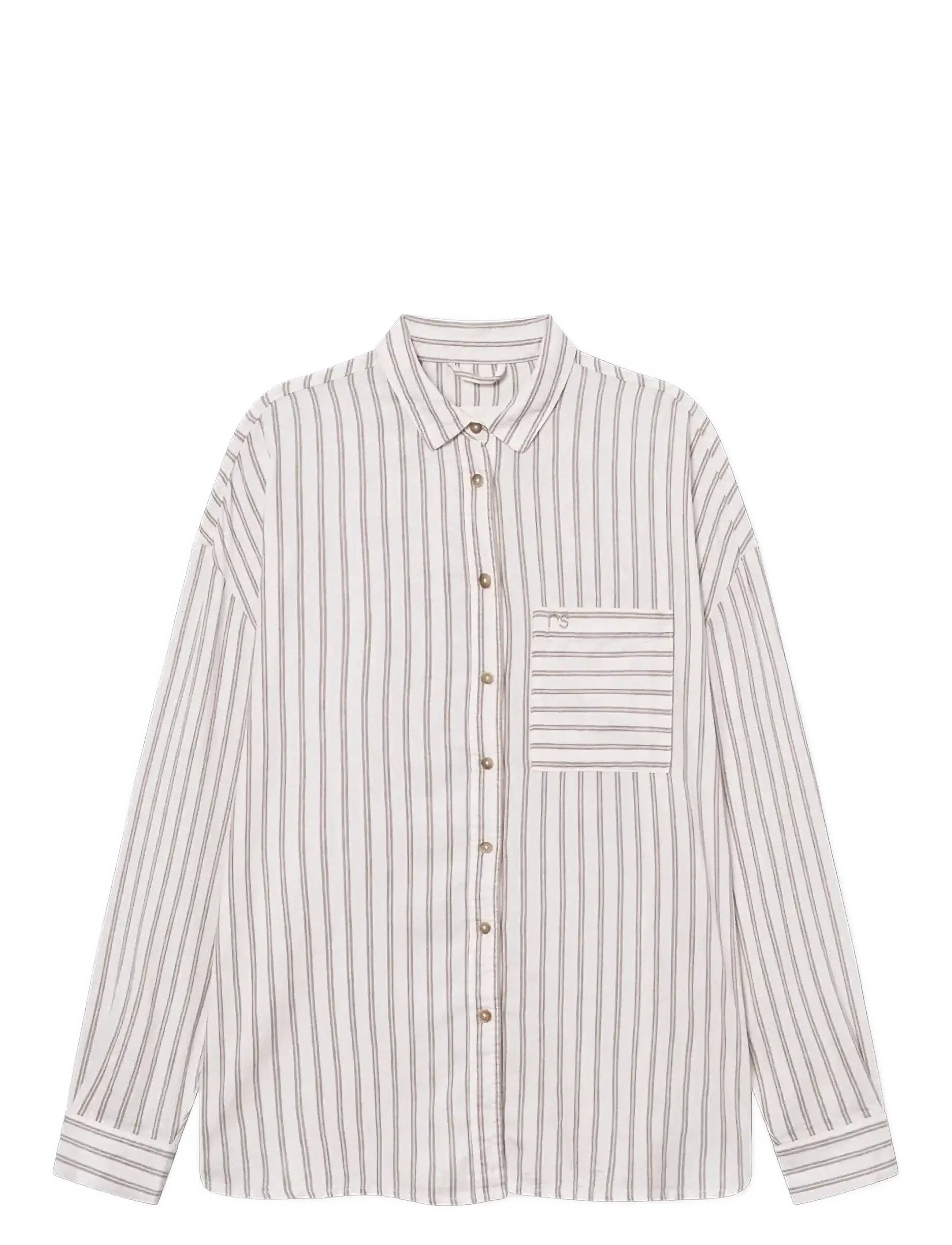 Rethinkit Studios Striped Shirt Pj, Kvinder, Stribet Skjorte, Grå, Str: L