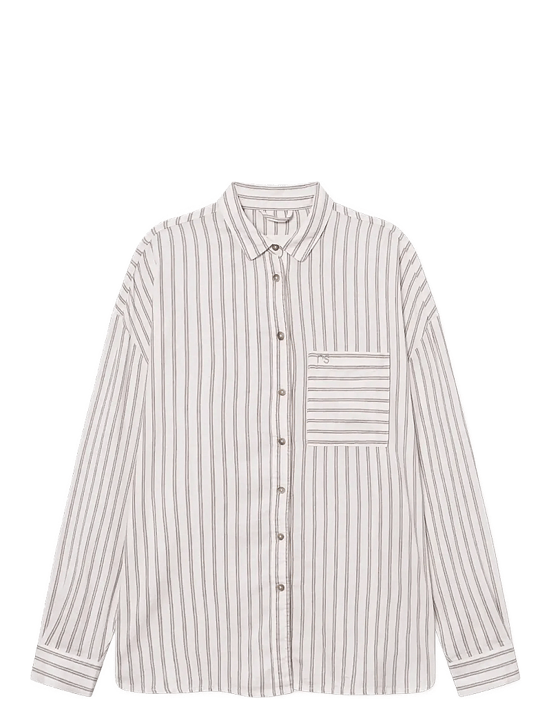 Rethinkit Studios - Striped Shirt PJ - skjortor - warm grey stripe - 0