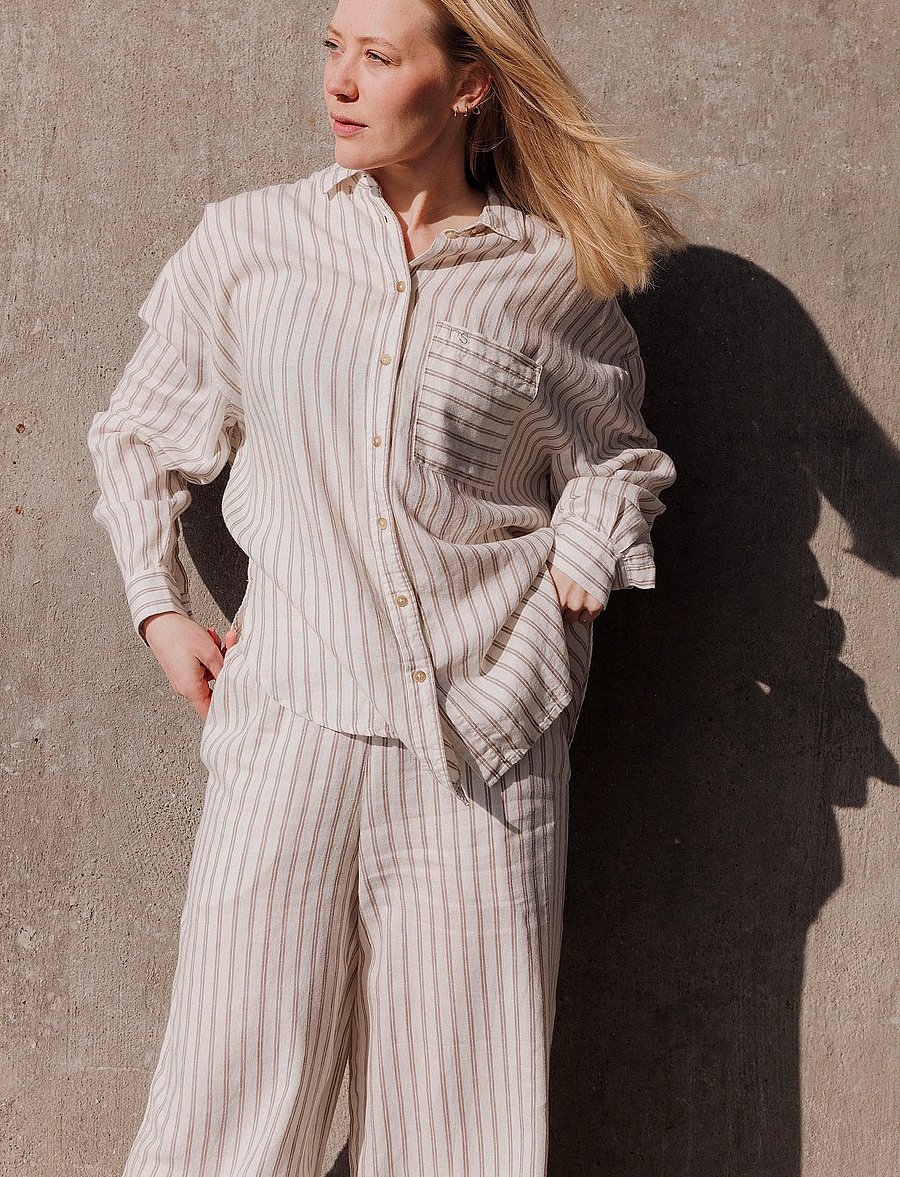 Rethinkit Studios - Striped Shirt PJ - särgid - warm grey stripe - 3