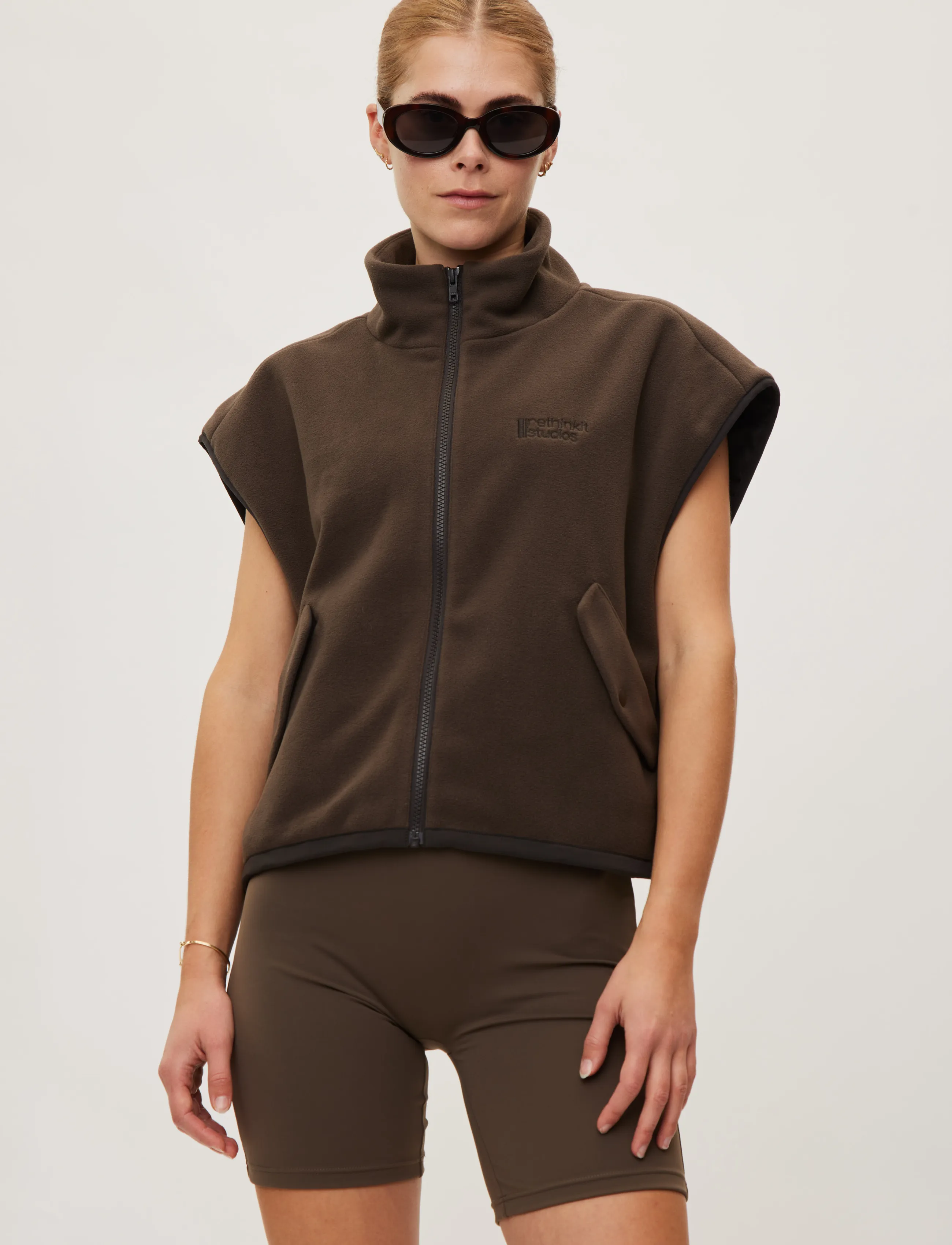 Rethinkit Studios - Gilet Polar Fleece Campfire - outdoor - coffee - 3