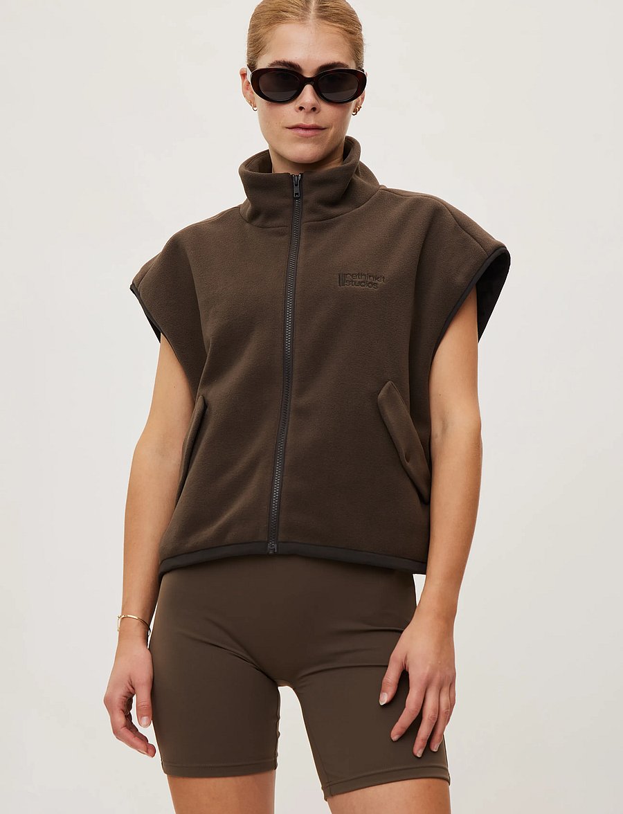 Rethinkit Studios - Gilet Polar Fleece Campfire - outdoor - coffee - 3