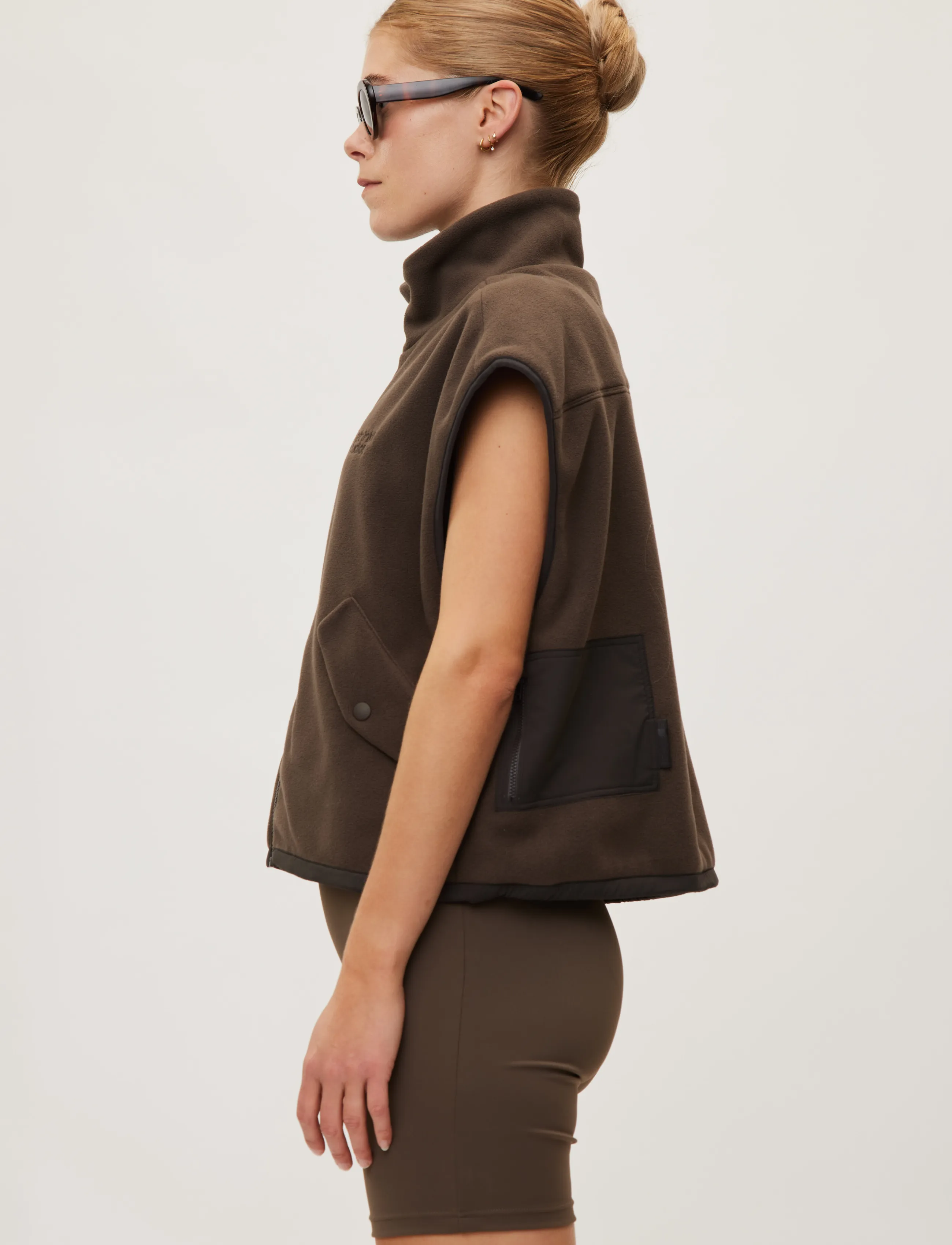 Rethinkit Studios - Gilet Polar Fleece Campfire - outdoor - coffee - 4
