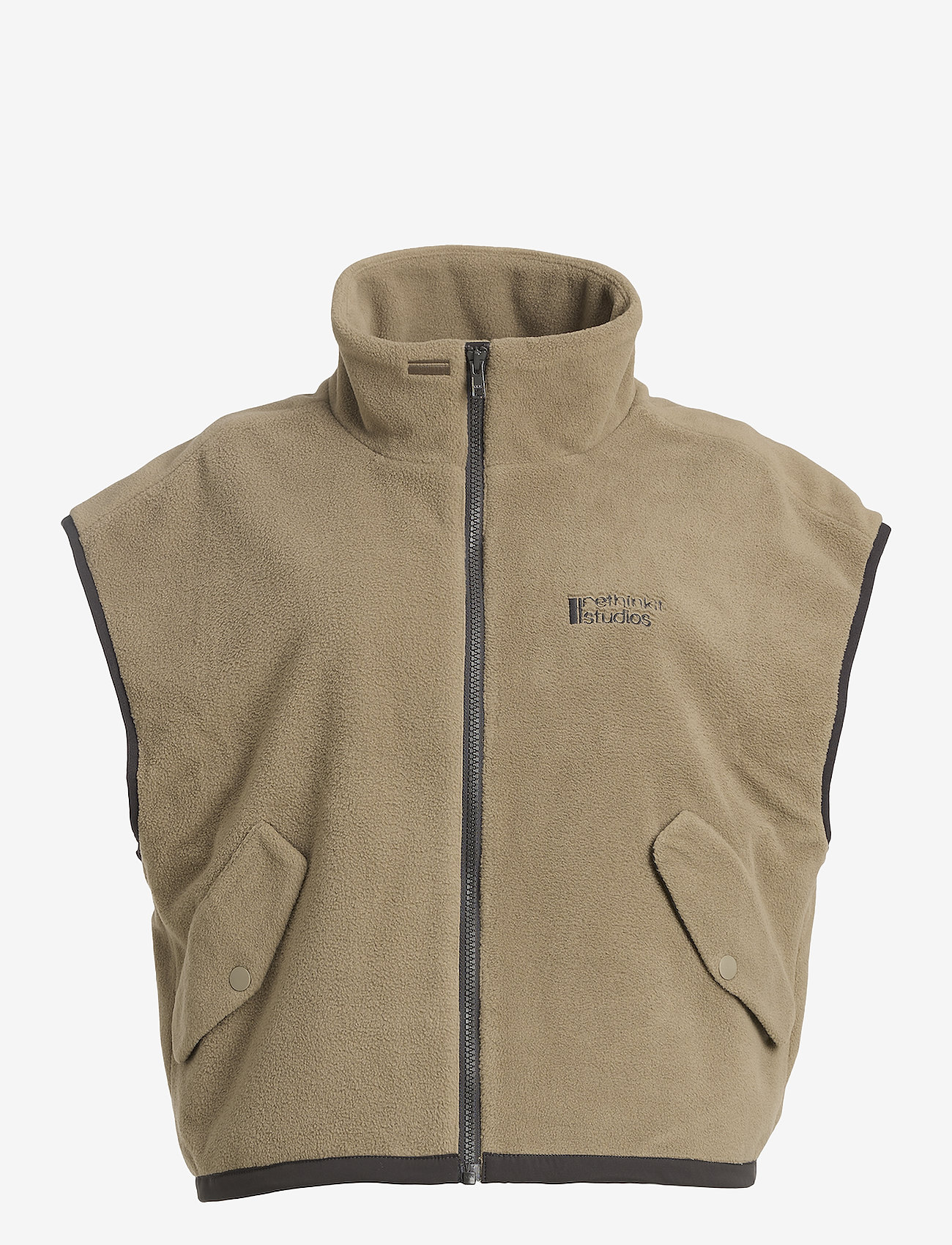 Rethinkit Studios - Polar Fleece Gilet - outerwear - fallen rock - 1