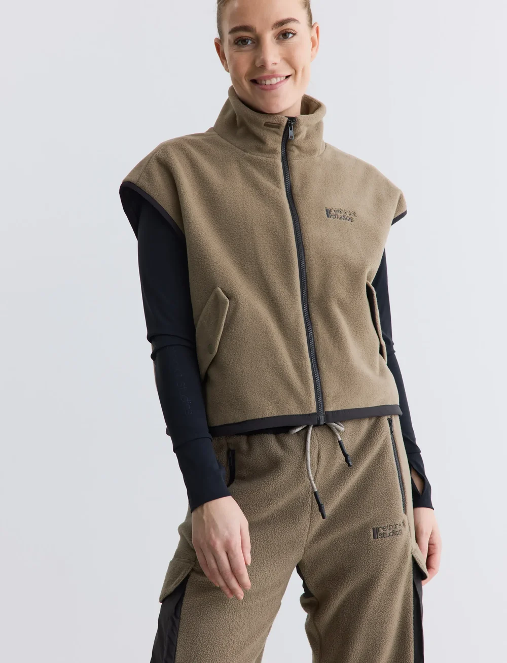 Rethinkit Studios - Polar Fleece Gilet - Õueriided - fallen rock - 0