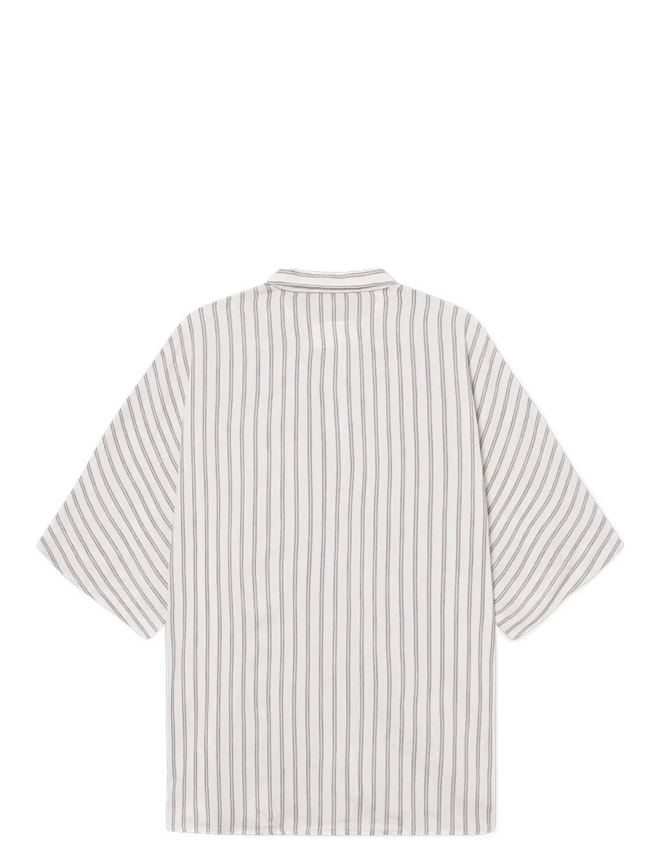 Rethinkit Studios - Striped Shortsleeved shirt PJ - hemden - warm grey stripe - 1