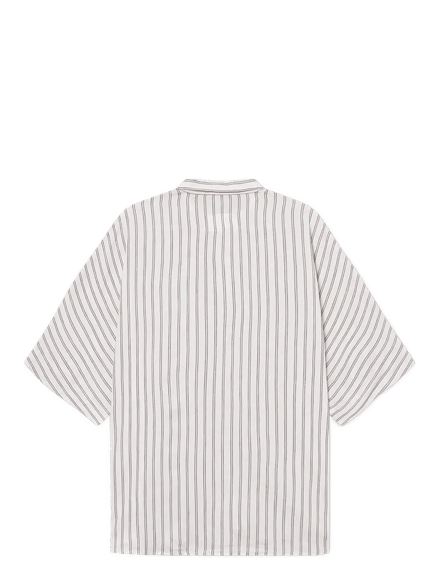 Rethinkit Studios - Striped Shortsleeved shirt PJ - särgid - warm grey stripe - 1
