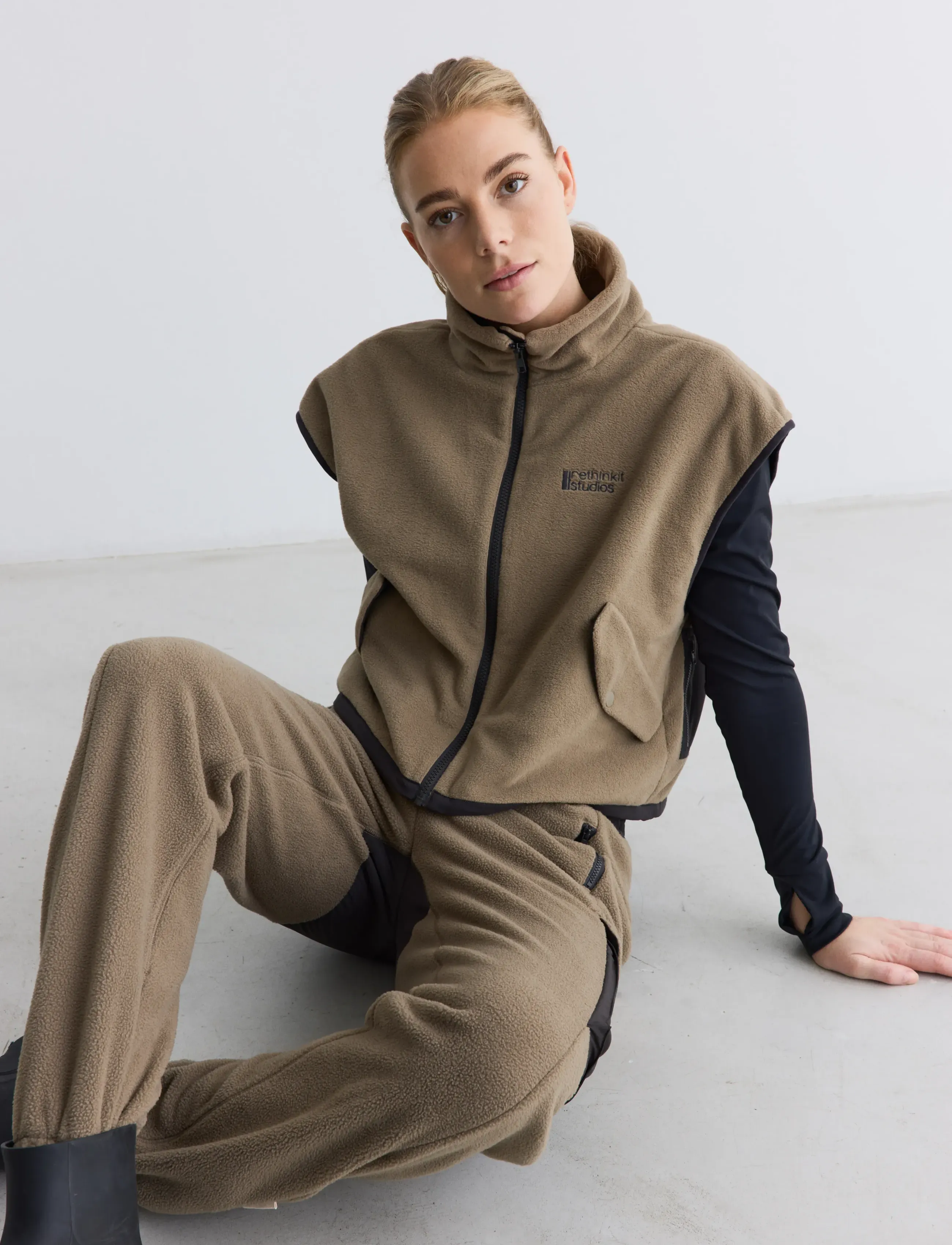 Rethinkit Studios - Polar Fleece Pants Campfire, Regular - sweatpants - multi brown - 5