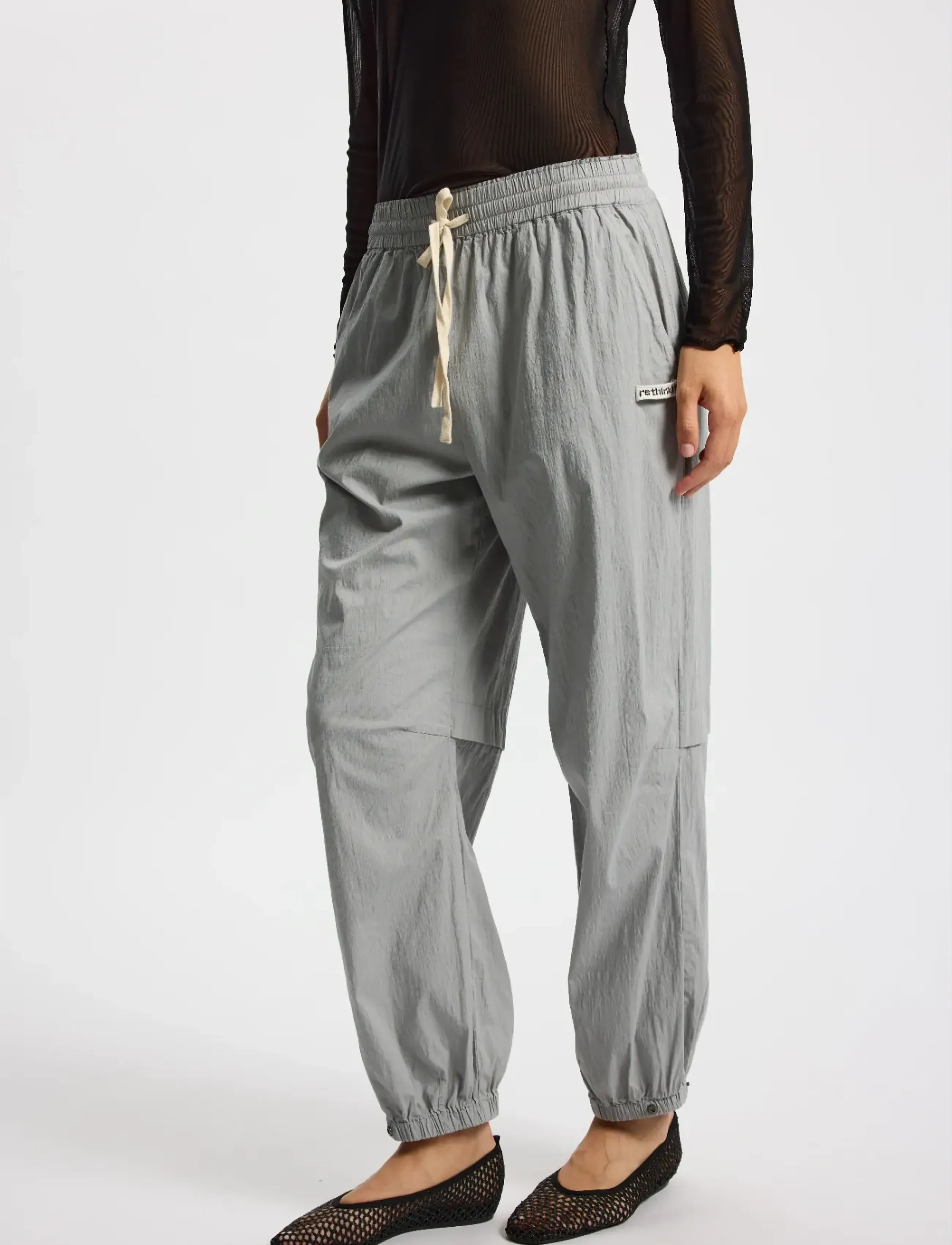 Rethinkit Studios Loose Pants Breeze - Joggingbukser - ULTIMATE GREY / cream