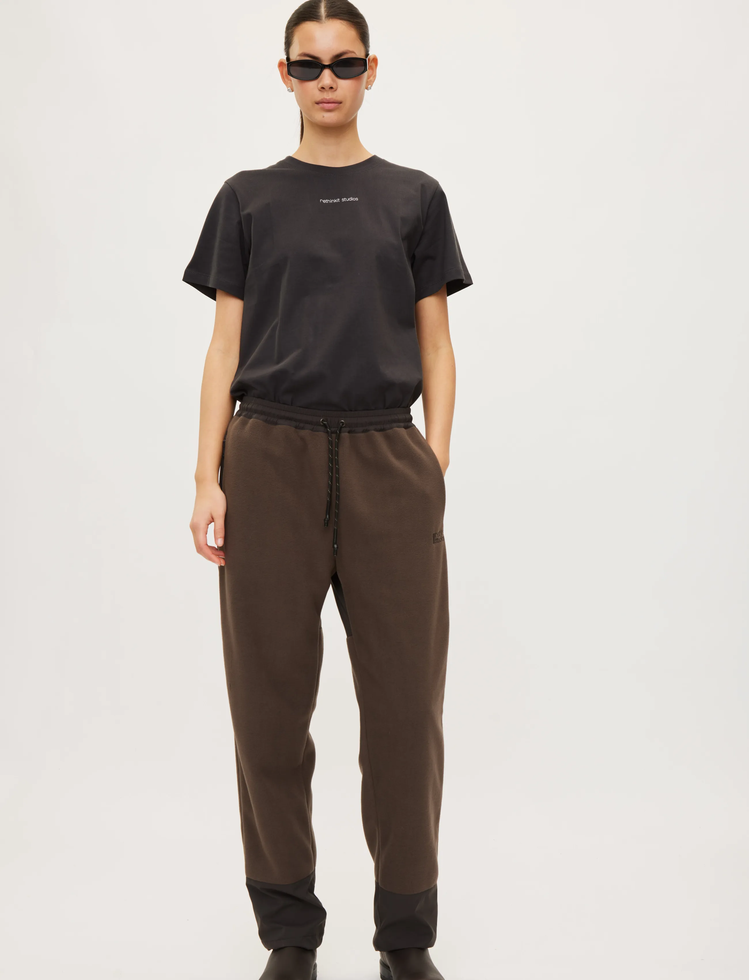 Rethinkit Studios Pants 2 Polar Fleece Campfire - Fritidsbukser - COFFEE / brown