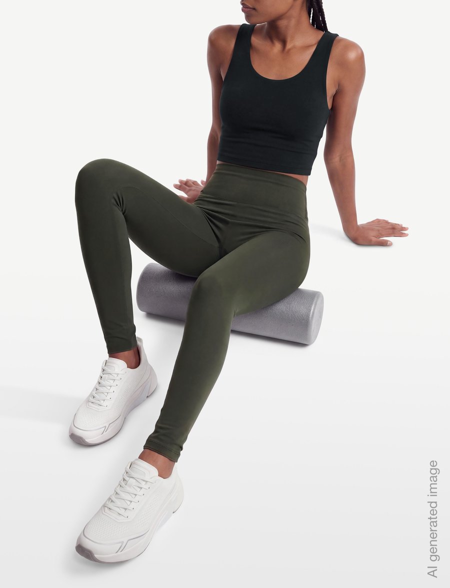 Rethinkit Studios - Butter Soft Tights All day - full längd - charcoal olive - 3
