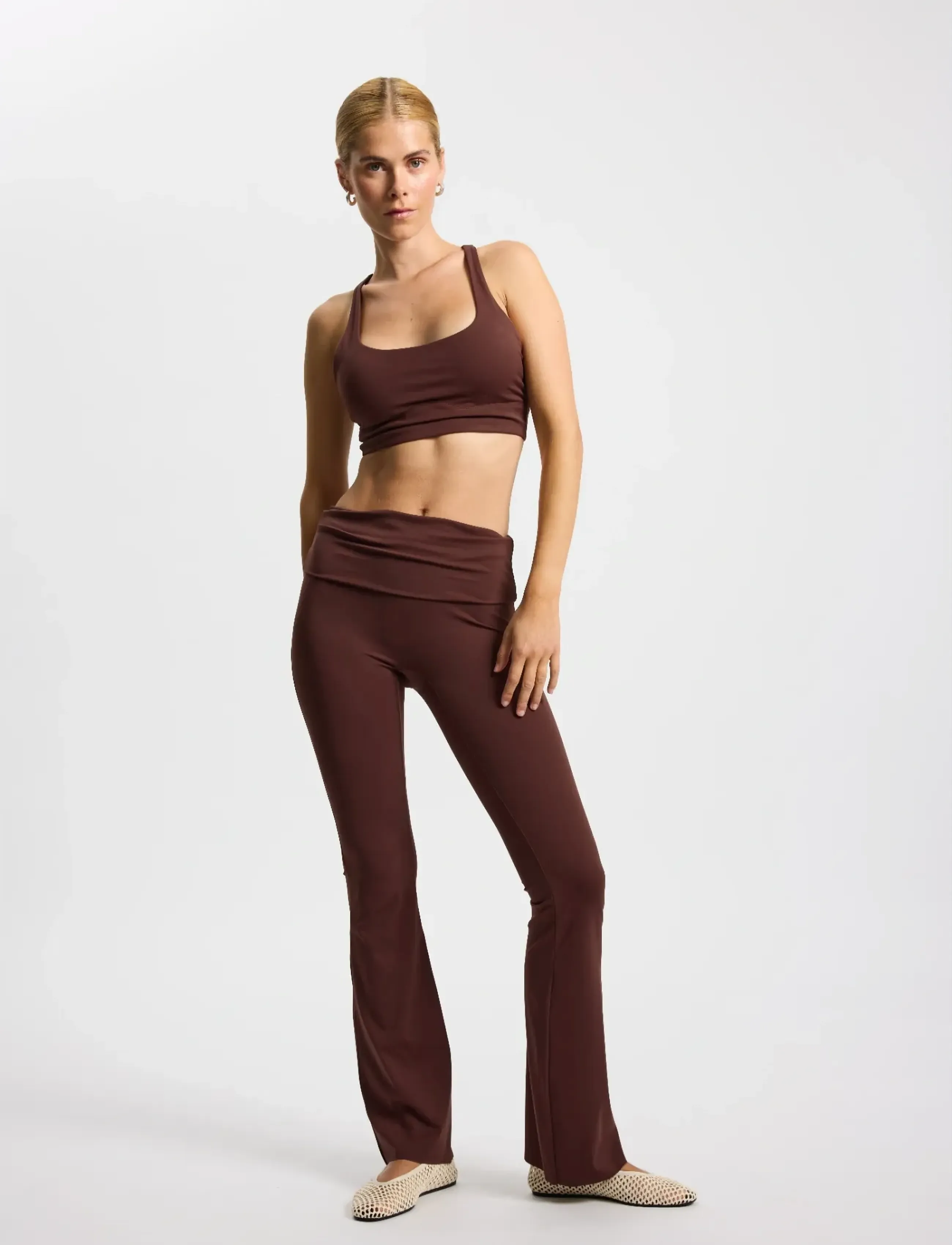 Rethinkit Studios Butter Soft Flare Tights All Day, L, Sport Tights, Burgunderrot - Leggings, Frauen