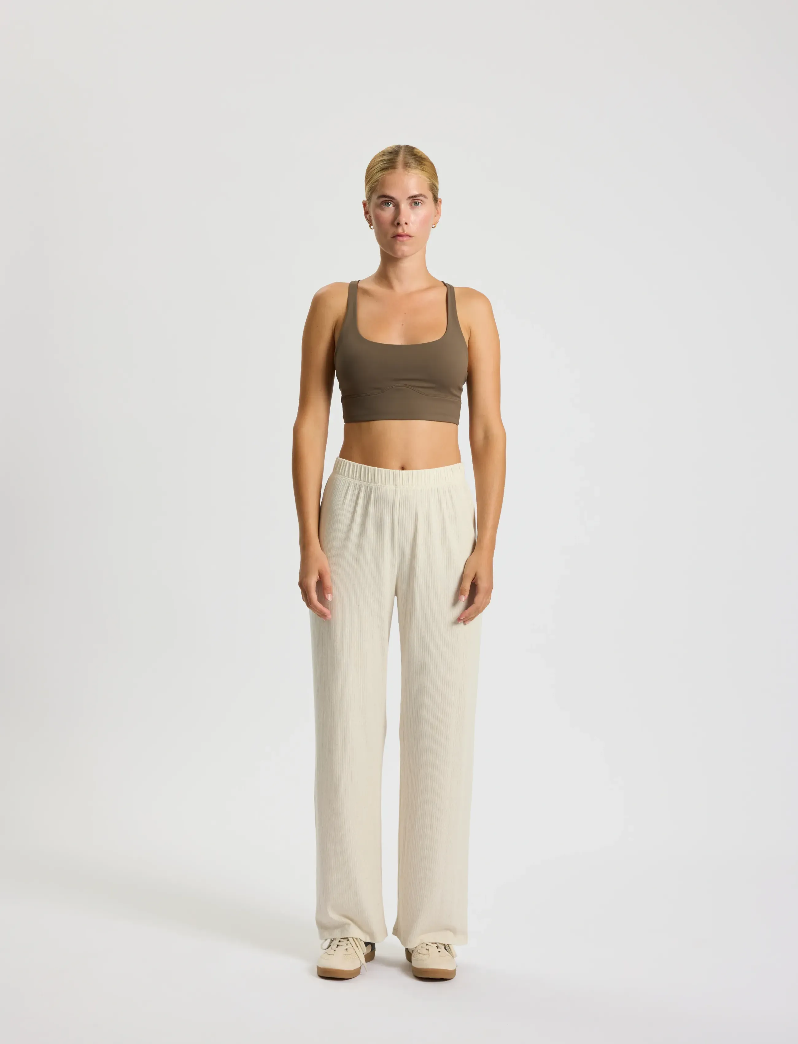 Rethinkit Studios - Wide Rib Pants Merci - soft beige melange - 4