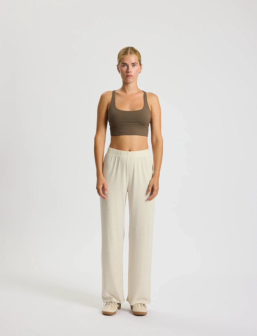 Rethinkit Studios - Wide Rib Pants Merci - soft beige melange - 4