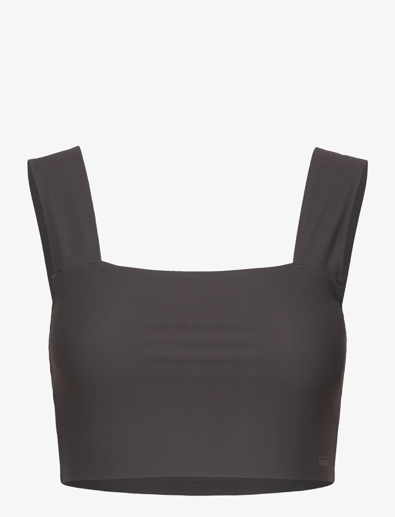 Rethinkit - Telma Top crop wide straps - navel shirts - almost black - 0