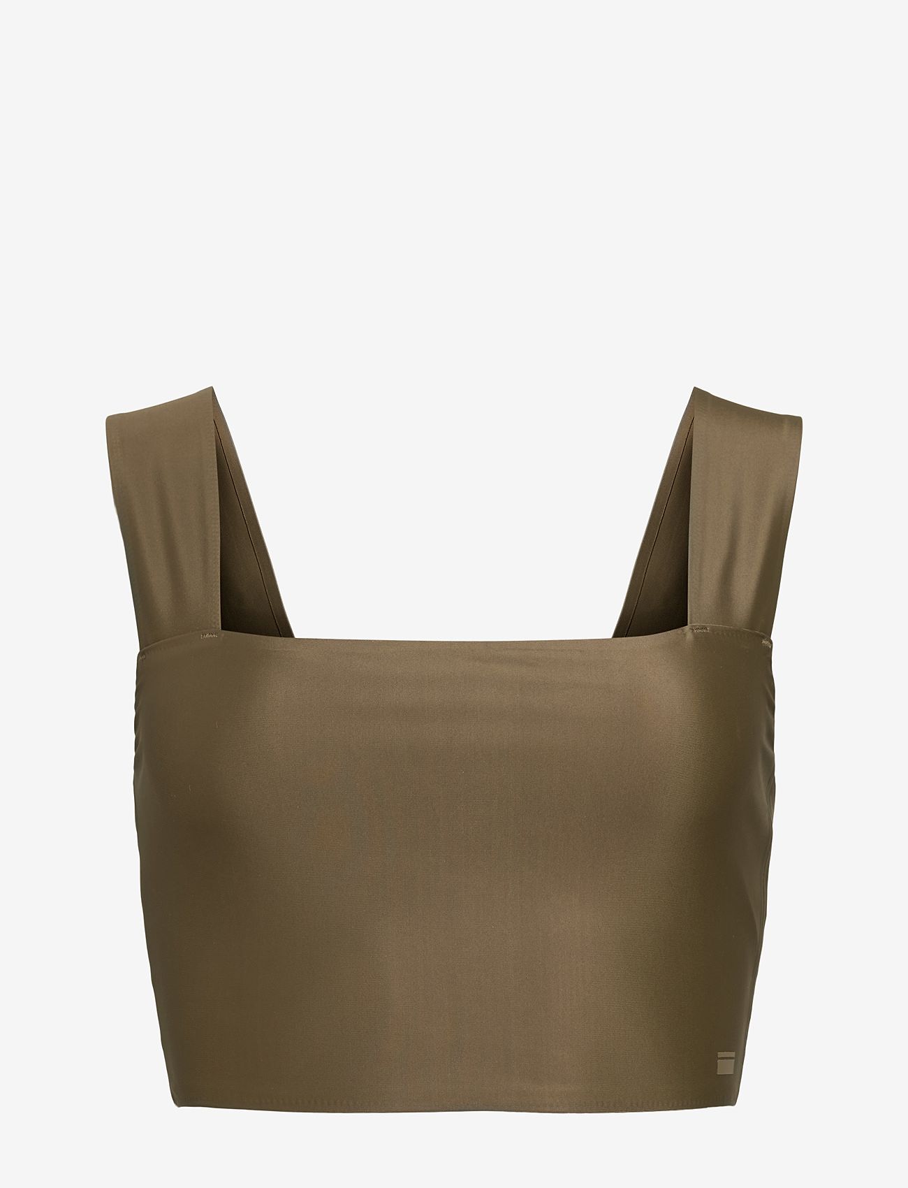 Rethinkit Studios - Telma Top Crop Wide Straps Shine - deep olive - 0