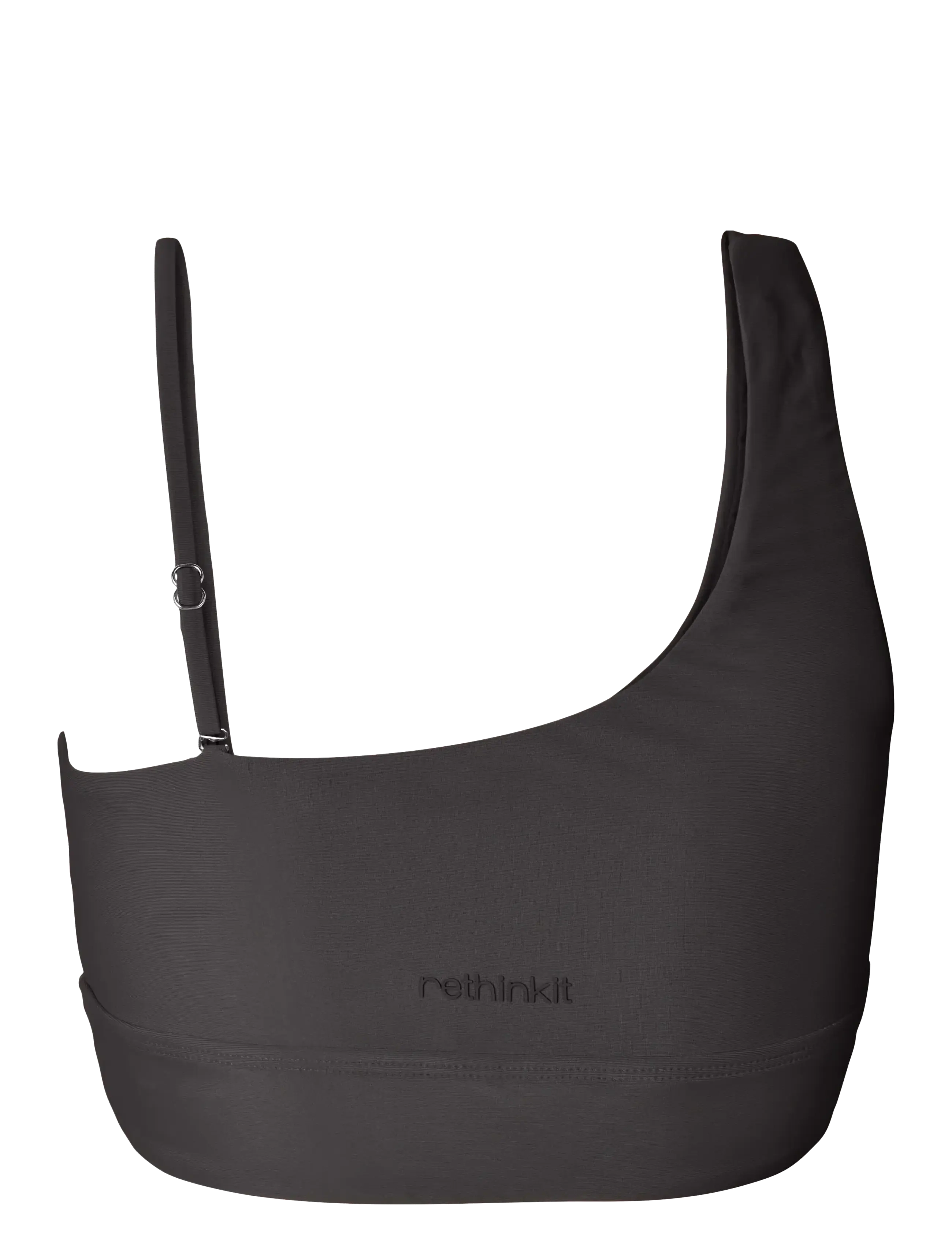Rethinkit Studios - Bikini Top One Shoulder Bay - sportlikud ujumisriided - almost black - 2