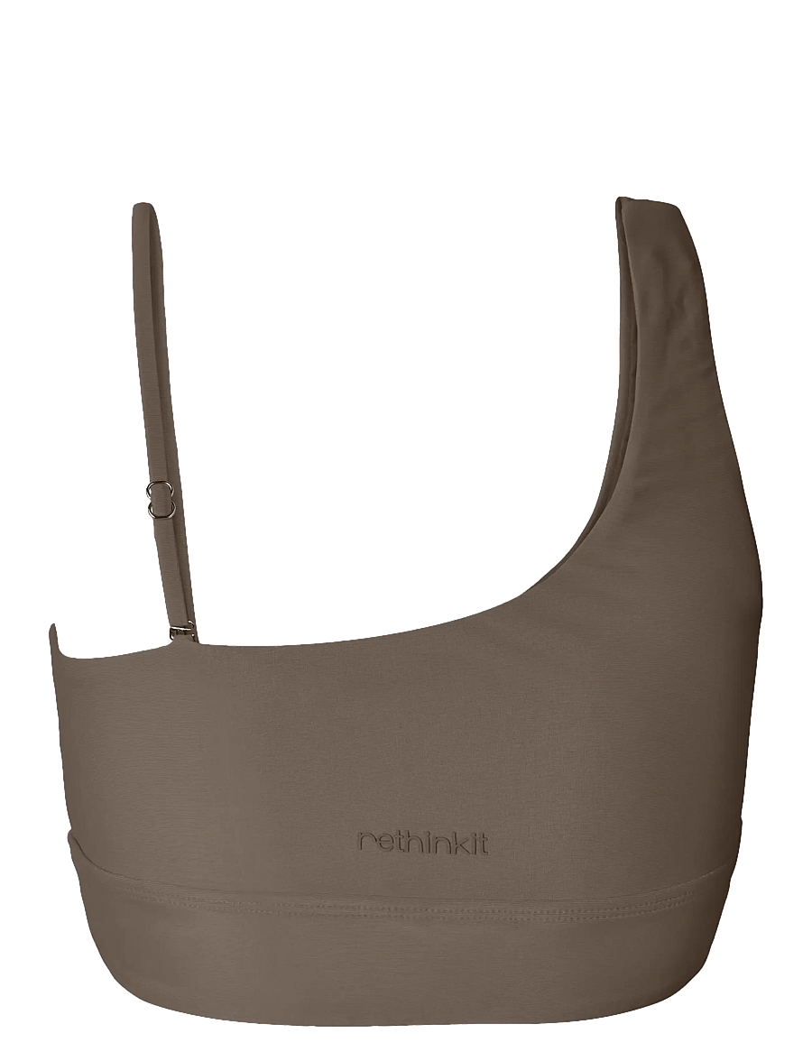 Rethinkit Studios - Bikini Top One Shoulder Bay - sportiga badkläder - walnut - 2