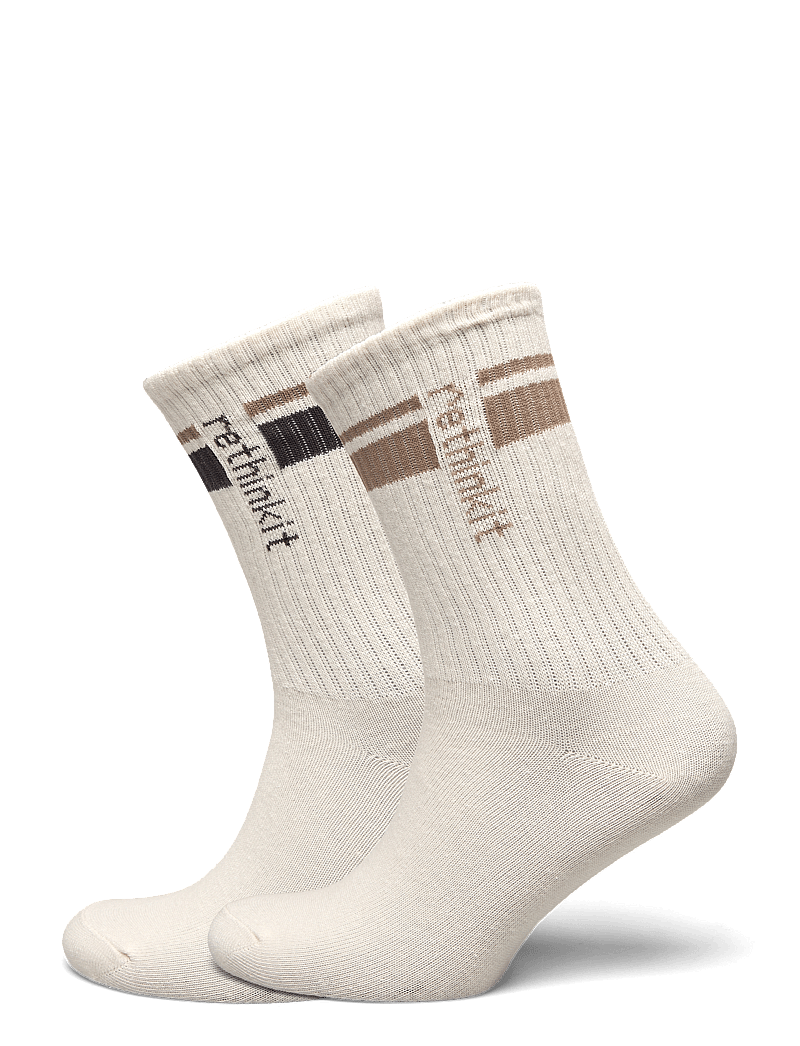 Rethinkit Studios - Rethinkit Striped Crew Sock 2pack - strümpfe - ink mocha - 0