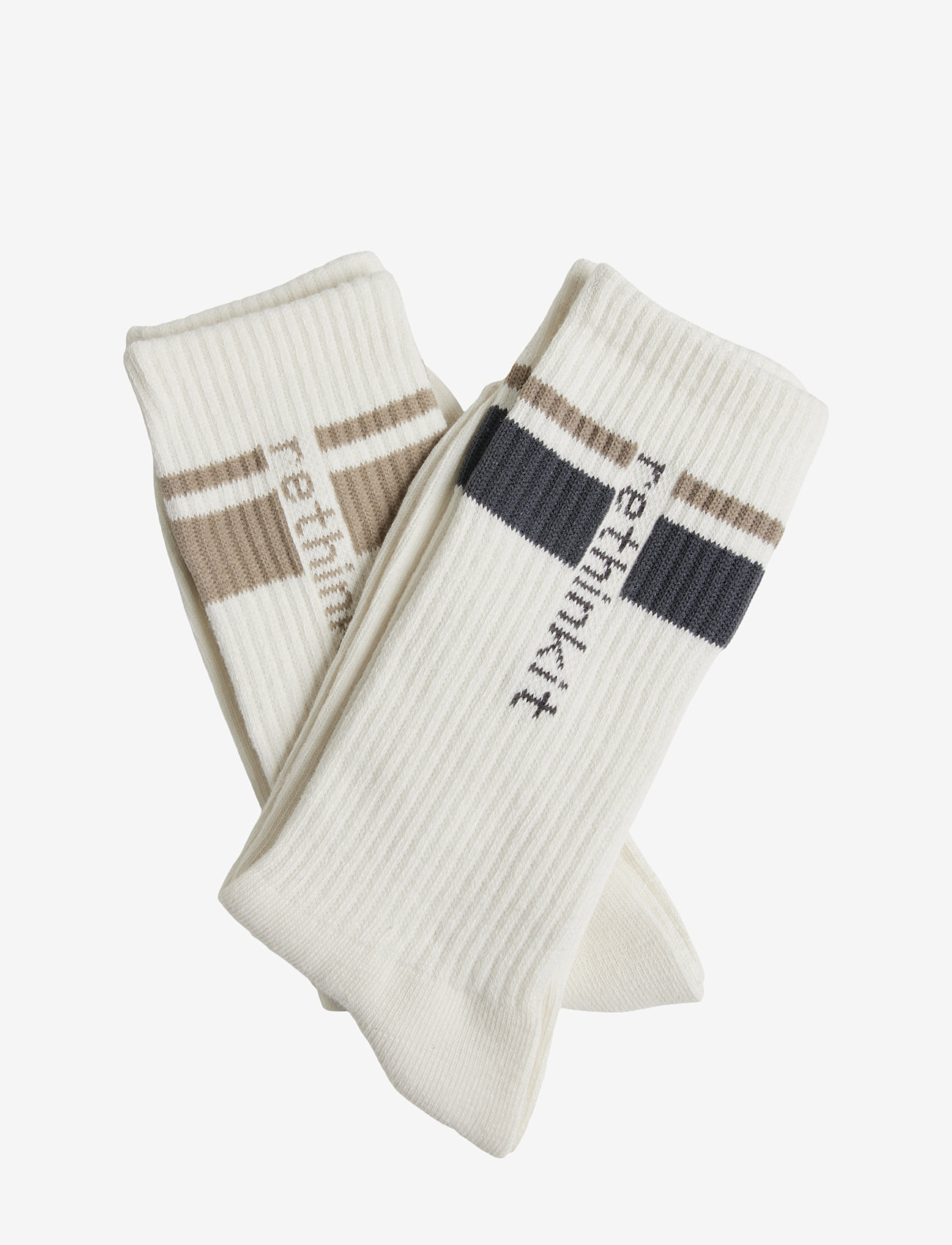 Rethinkit Studios - Rethinkit Striped Crew Sock 2pack - ink mocha - 1
