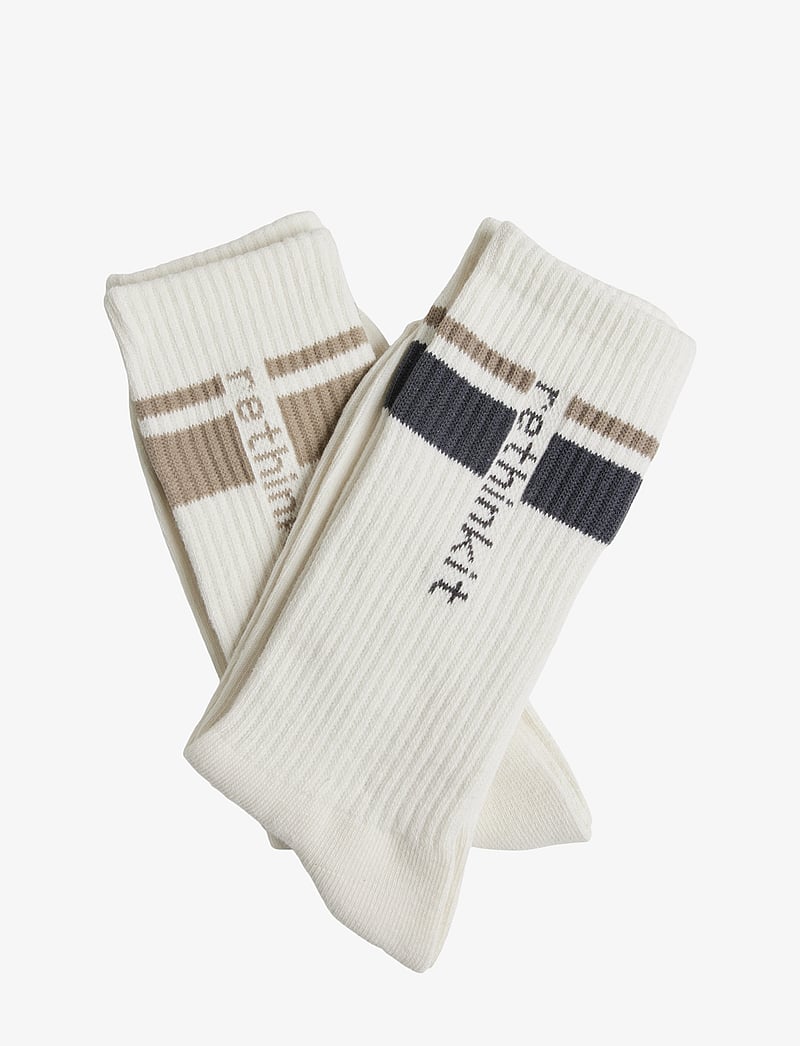 Rethinkit Studios - Rethinkit Striped Crew Sock 2pack - strümpfe - ink mocha - 1