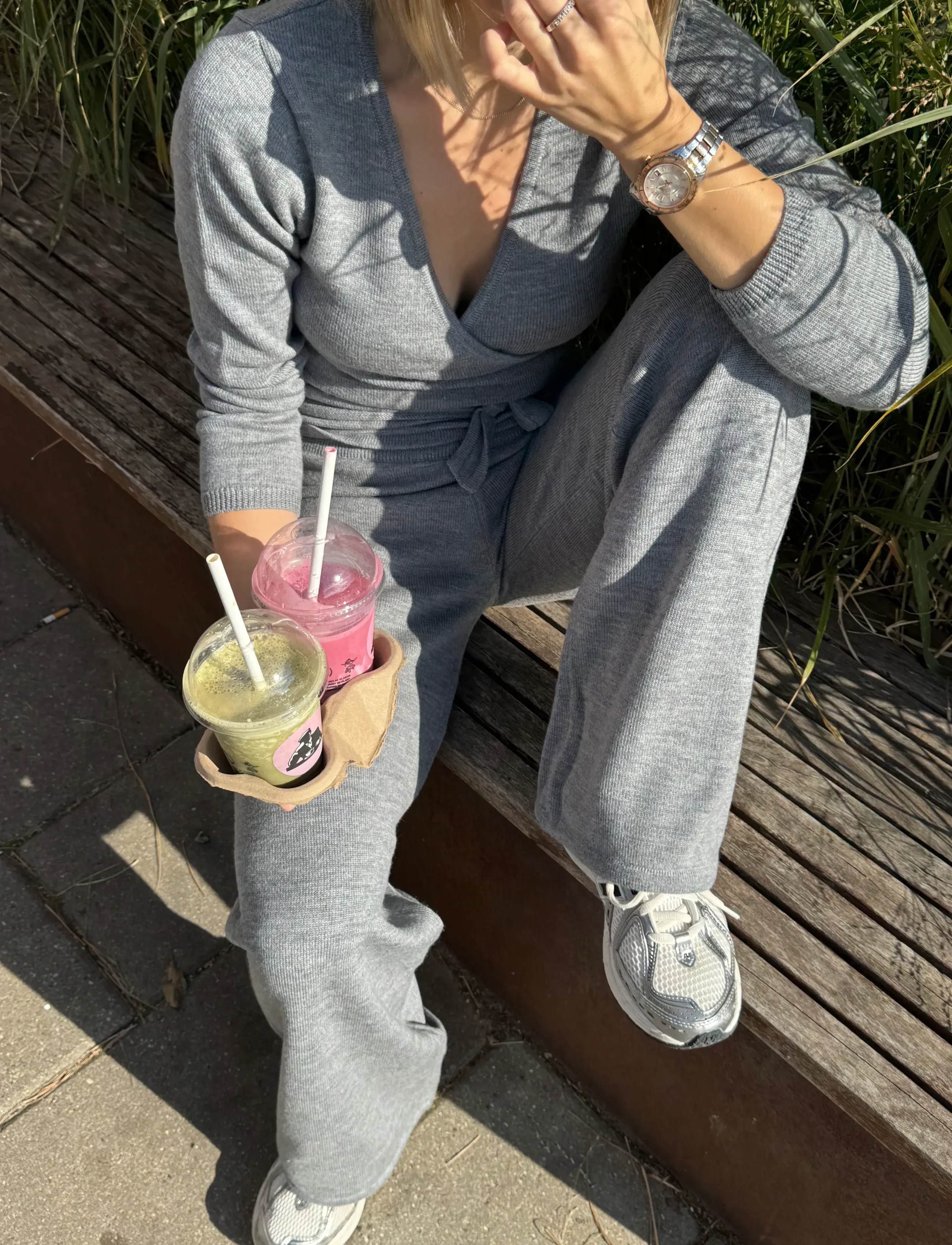 Rethinkit Studios - Wool Pants Keep Me - sweatpants - light melange grey - 3