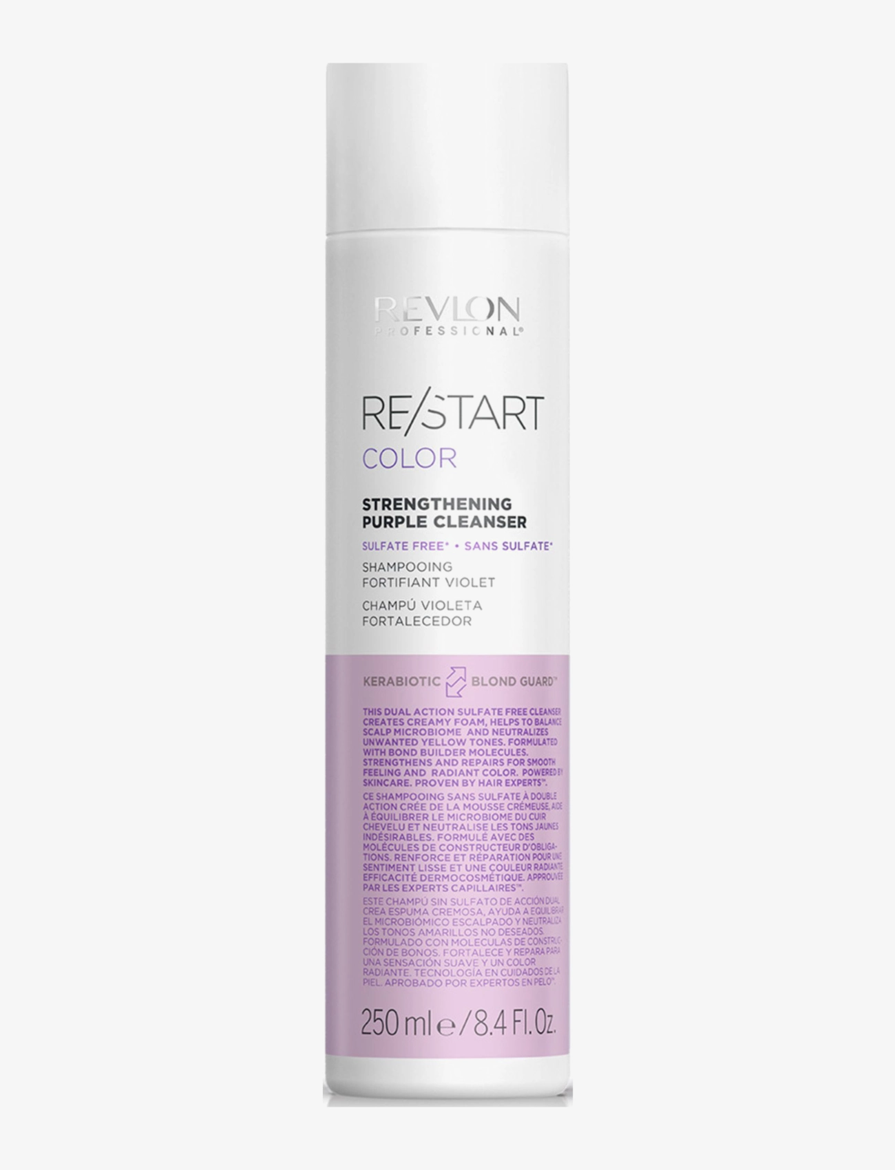 Revlon Professional Restart Color Strengthening Purple Cleanser, Sølvshampoo, Nude, Str: 250ML