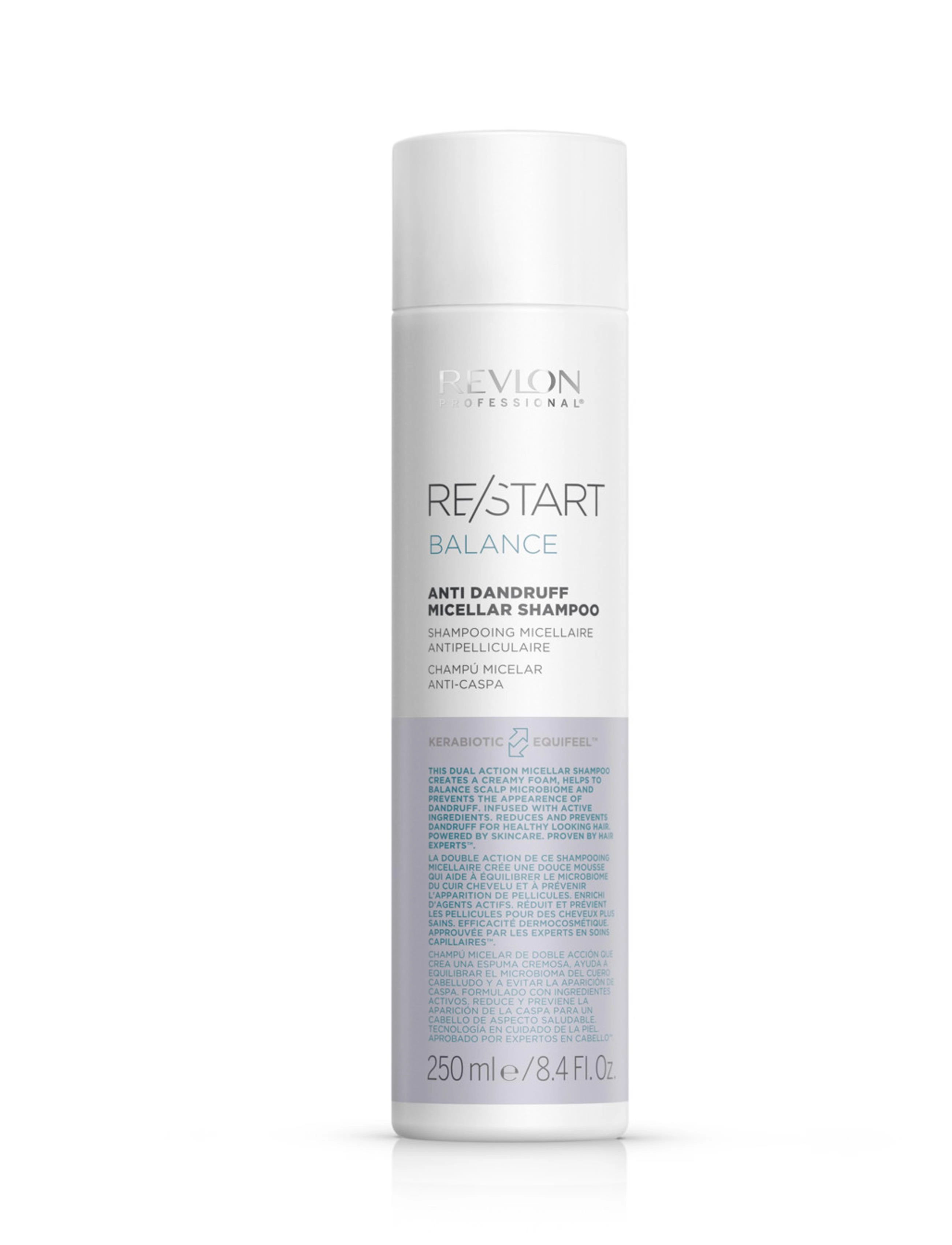 Revlon Professional Restart Balance Anti-Dandruff Micellar Shampoo, Shampoo, Nude, Str: 250ML