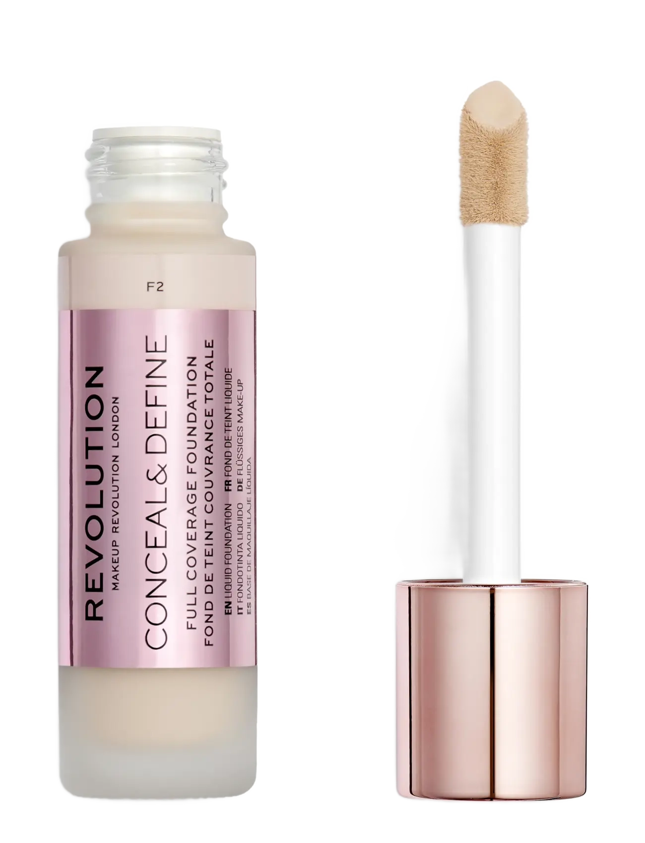 Revolution Beauty London - Revolution Conceal & Define Foundation F2 - festtøj til outletpriser - f2 - 1