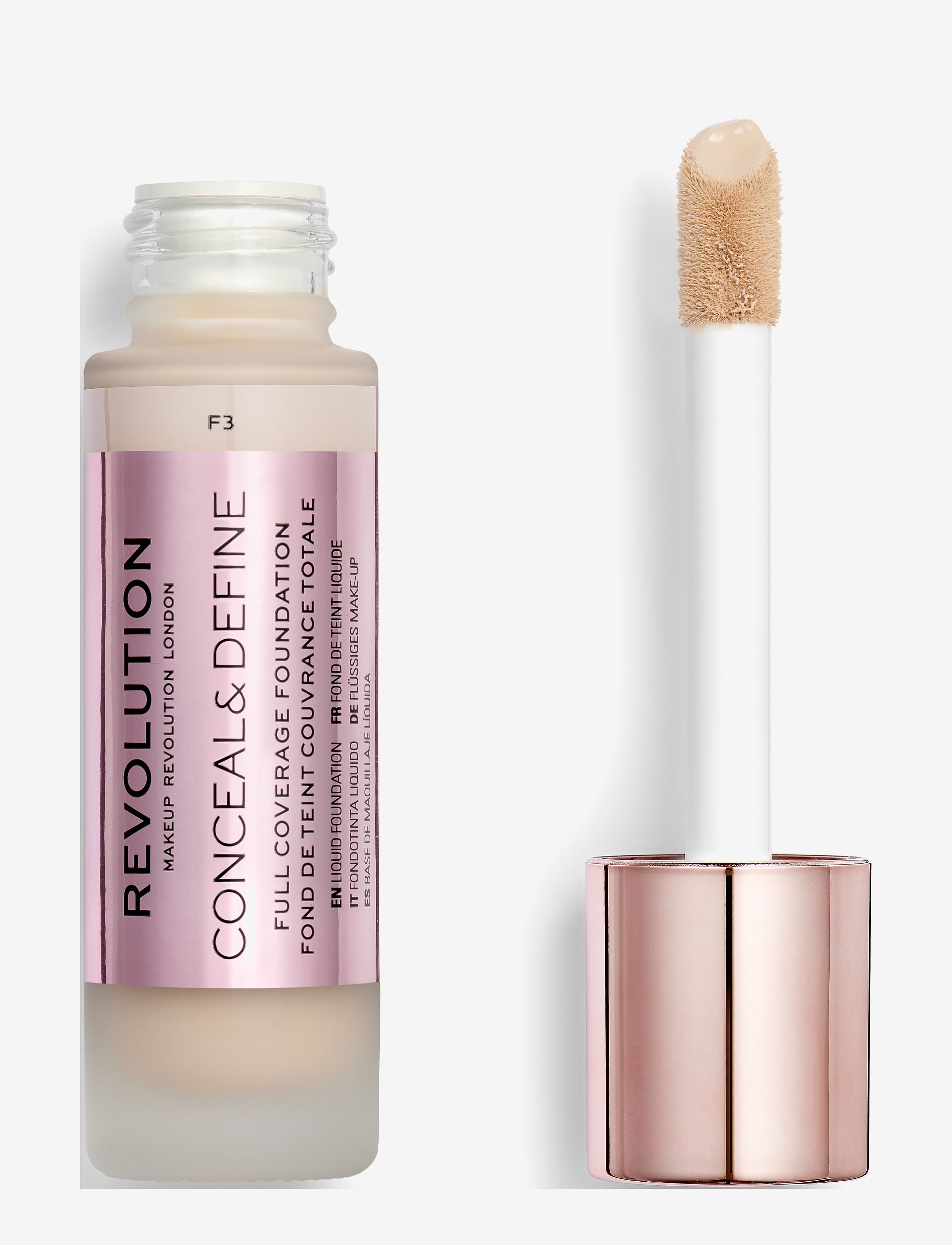 Revolution Beauty London - Revolution Conceal & Define Foundation F3 - smink - f3 - 1