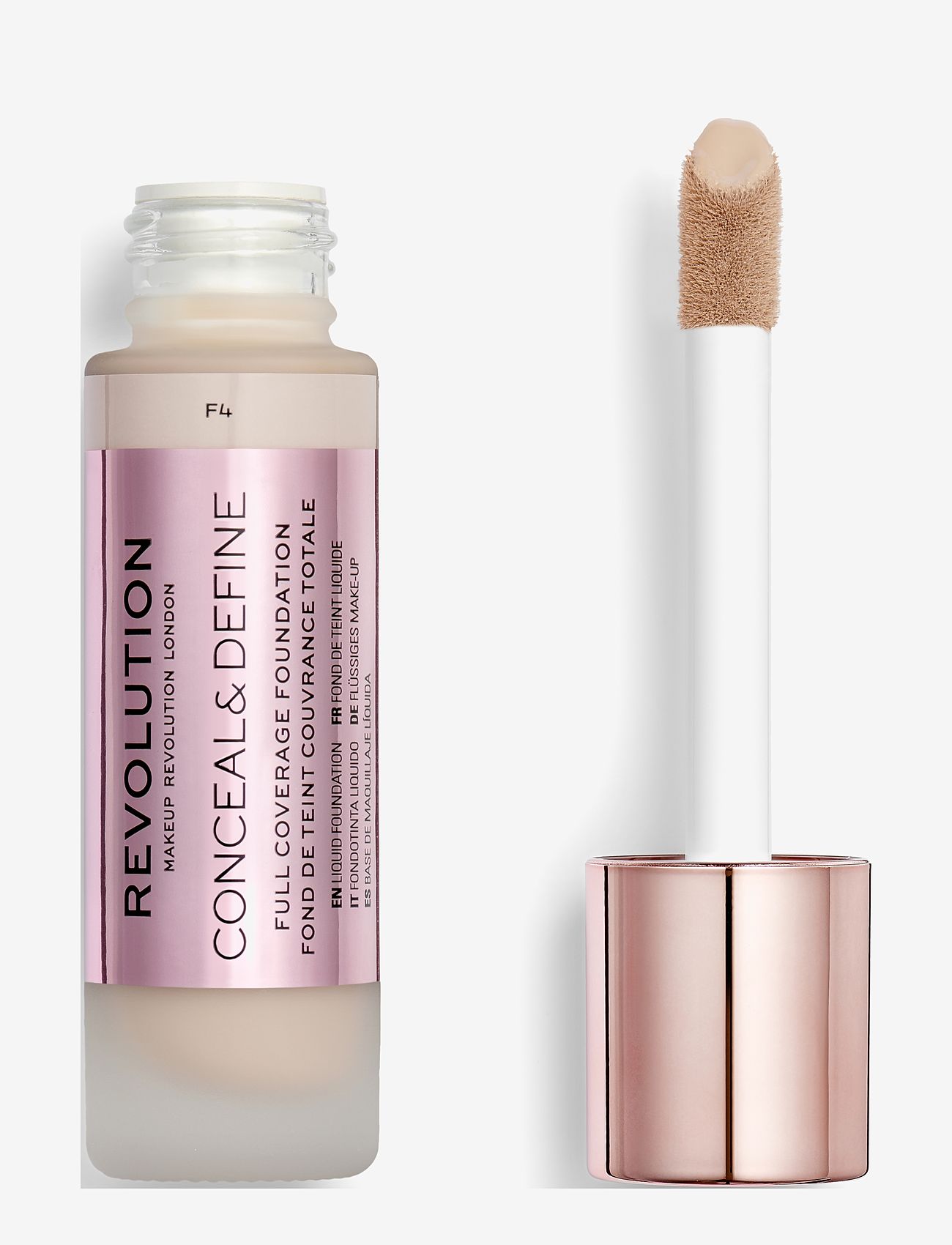 Revolution Beauty London - Revolution Conceal & Define Foundation F4 - smink - f4 - 1