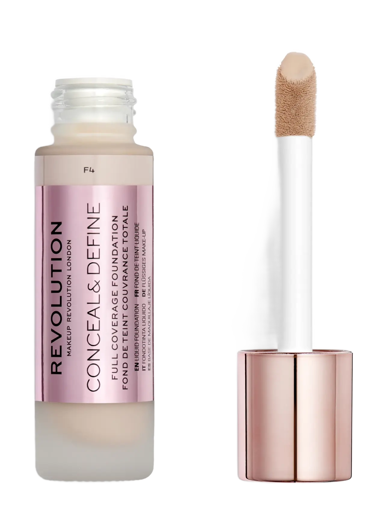 Revolution Beauty London - Revolution Conceal & Define Foundation F4 - festtøj til outletpriser - f4 - 1
