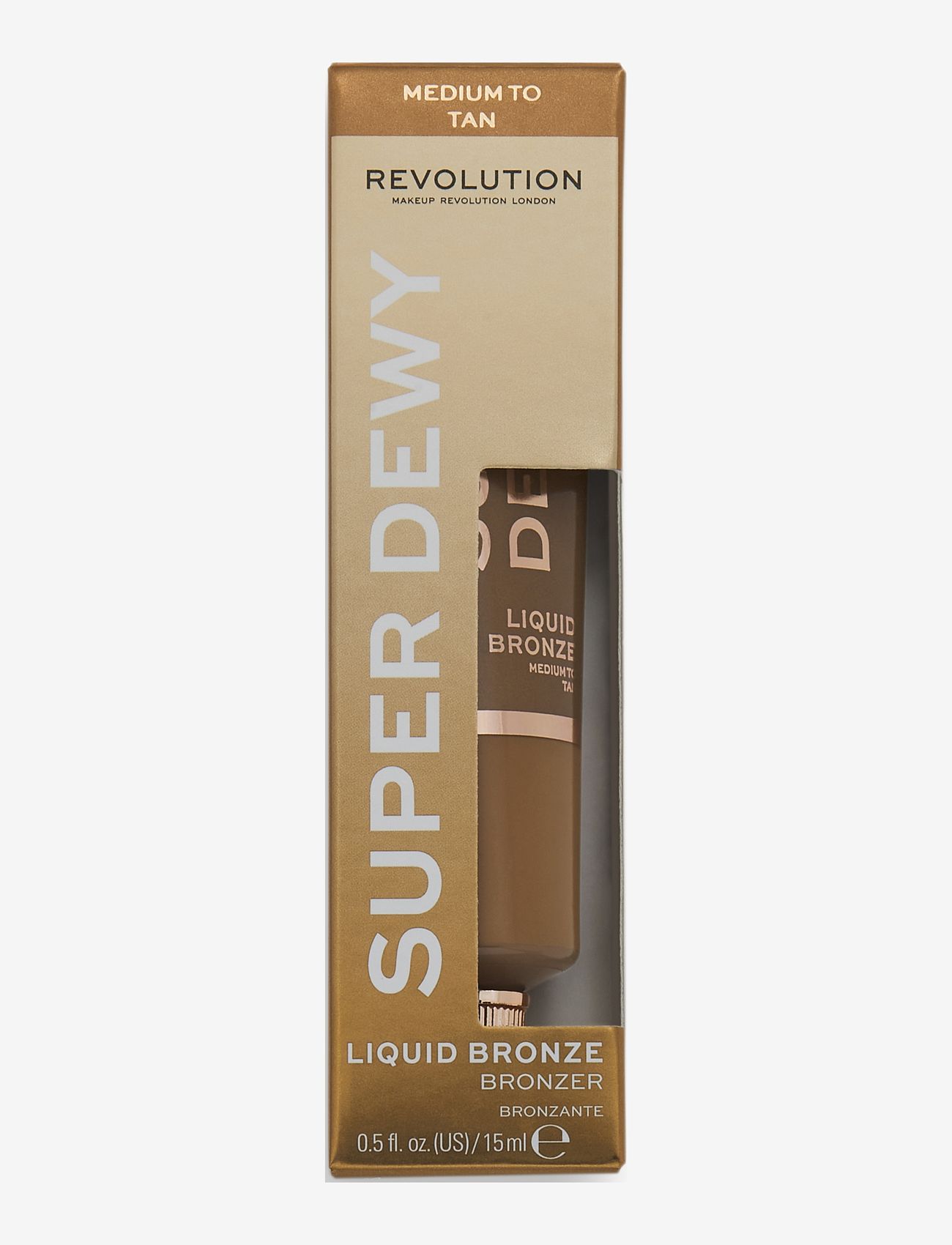Revolution Beauty London - Revolution Superdewy Liquid Bronzer Medium to Tan - smink - brown - 1