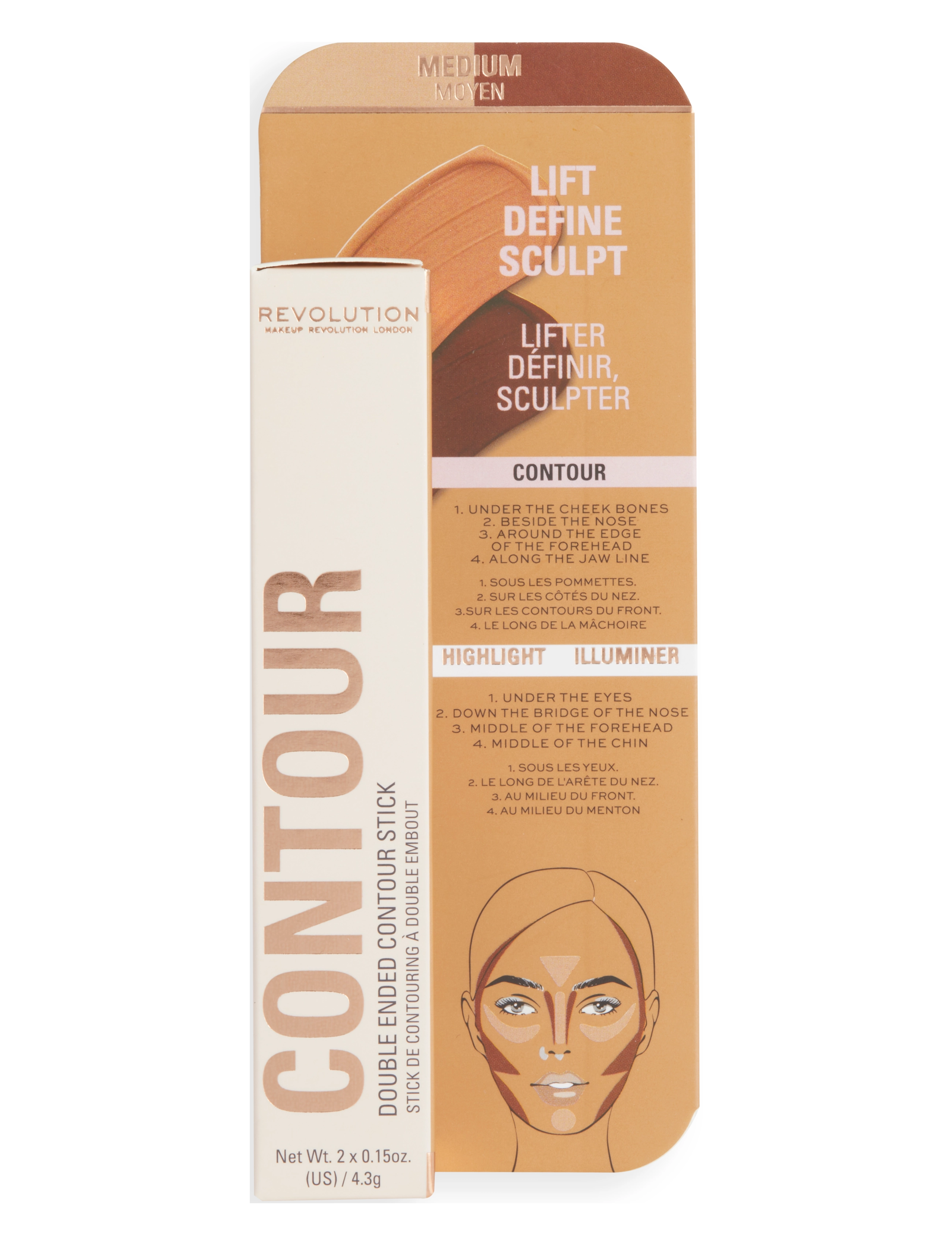 Revolution Beauty London - Revolution Fast Base Contour Stick Medium - meikit - medium - 1