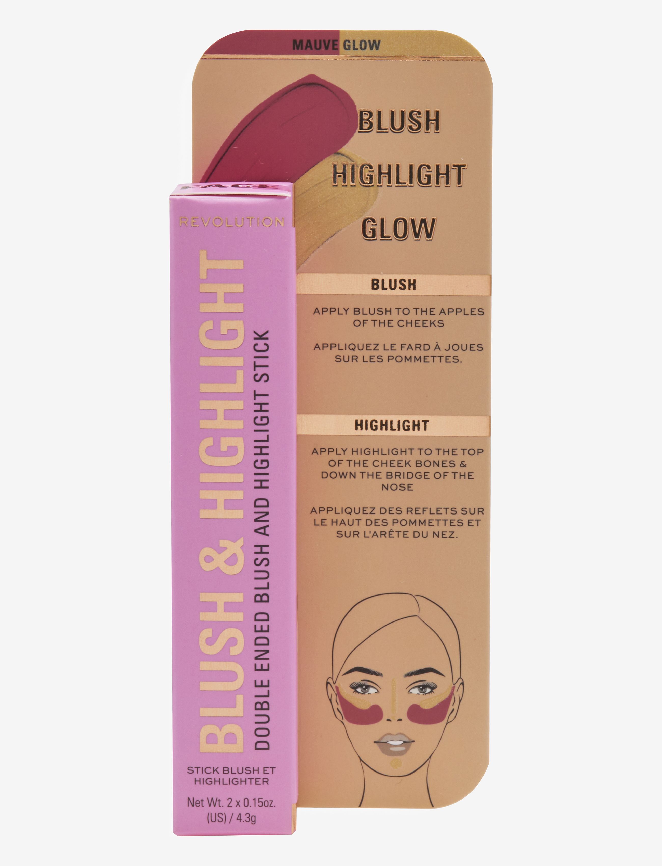 Revolution Beauty London - Revolution Blush & Highlight Stick Mauve Glow - smink - mauve glow - 1