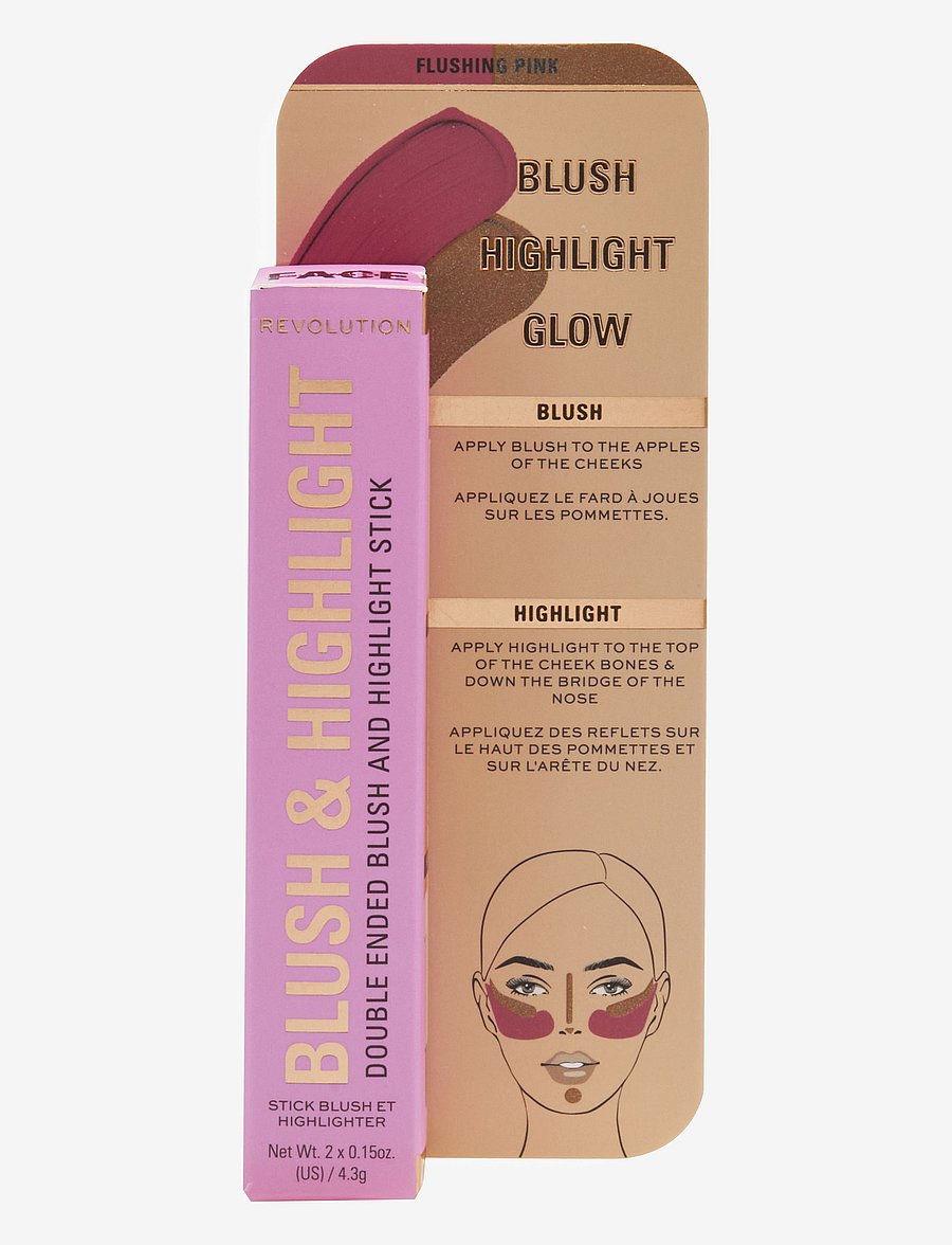 Revolution Beauty London - Revolution Blush & Highlight Stick Flushing Pink - makeup - flushing pink - 1