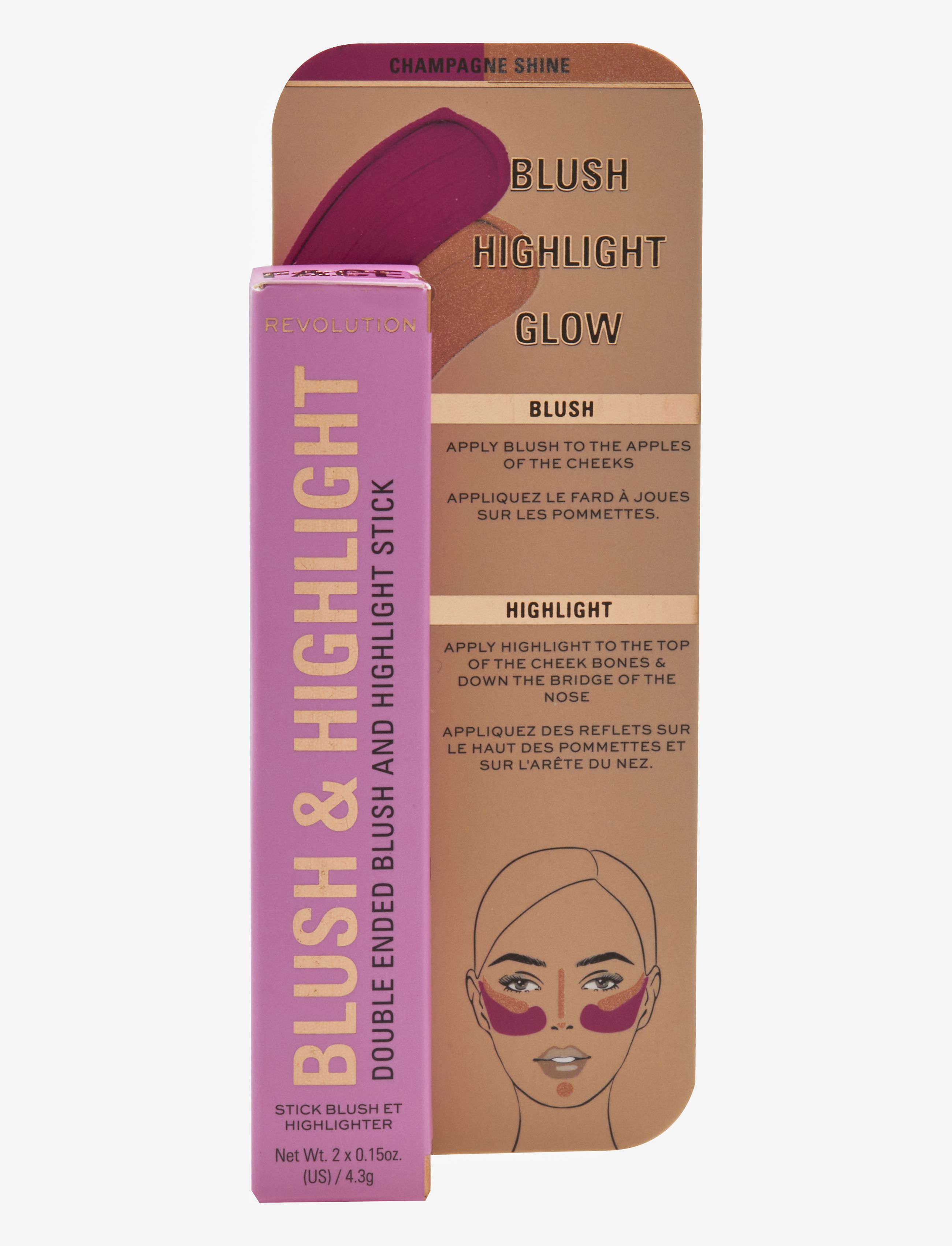 Revolution Beauty London - Revolution Blush & Highlight Stick Champagne Shine - makeup - champahne shine - 1