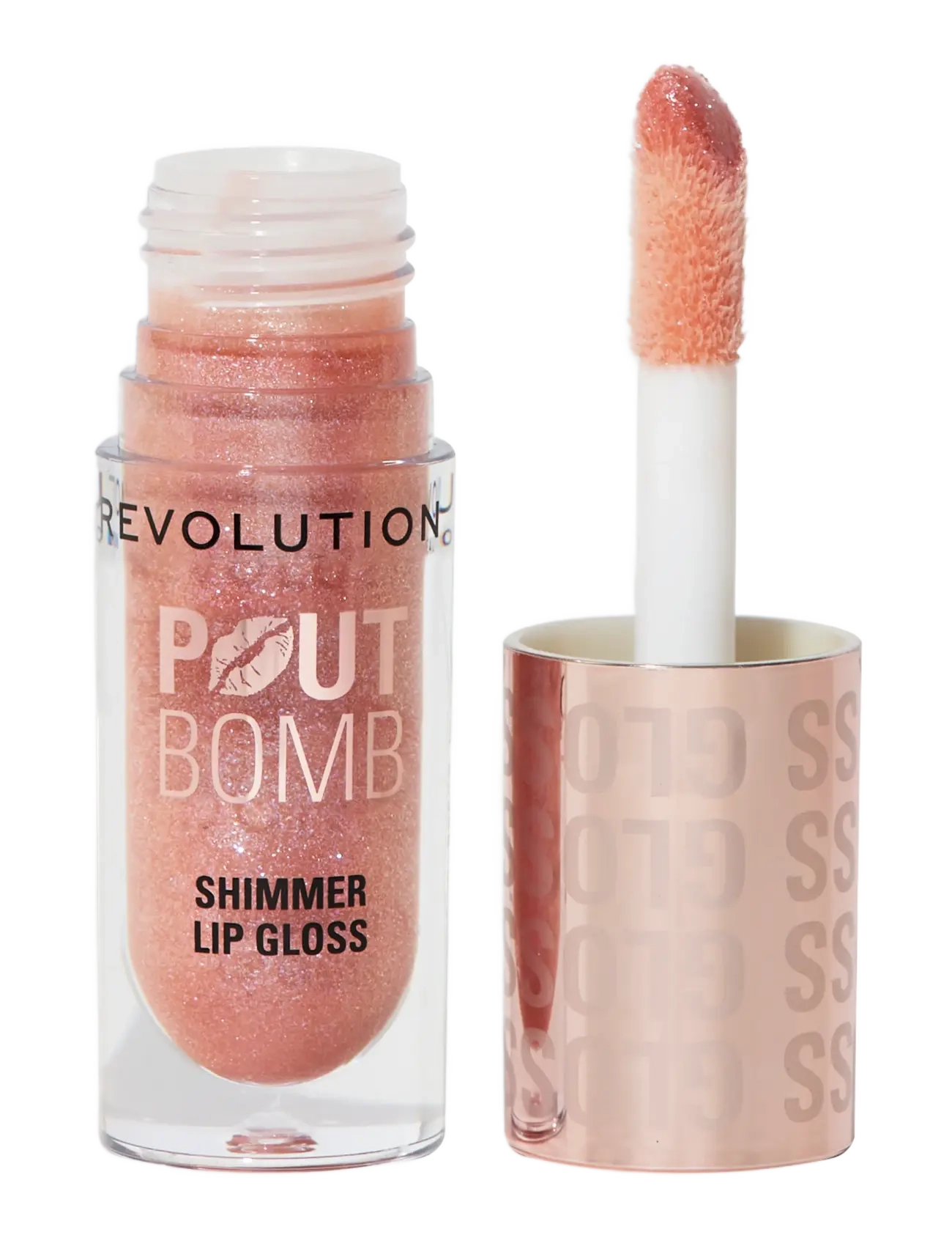 Revolution Beauty London - Revolution Pout Bomb Shimmer Gloss - förðunarvörur - glimmer nude - 1